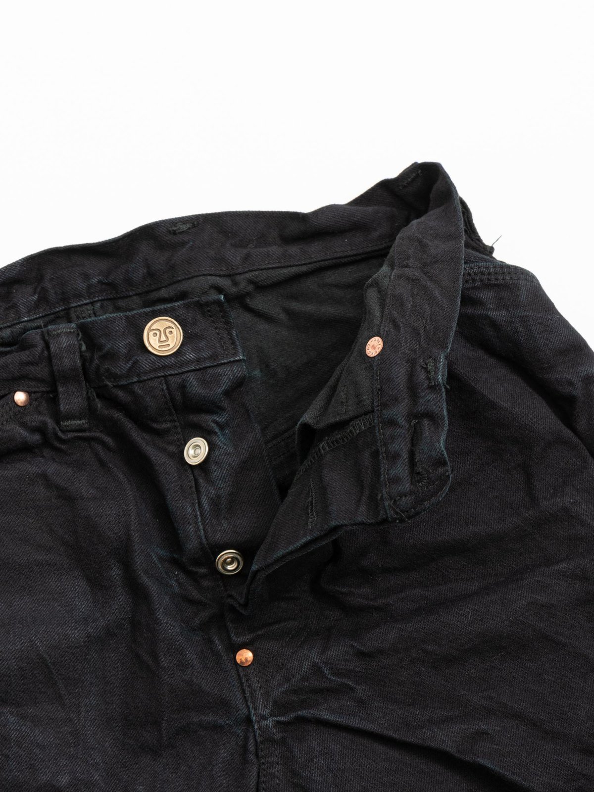 TYPE 125 HIGH STRAIGHT JEANS 16oz SELVAGE DENIM HADAL GREEN - Image 4