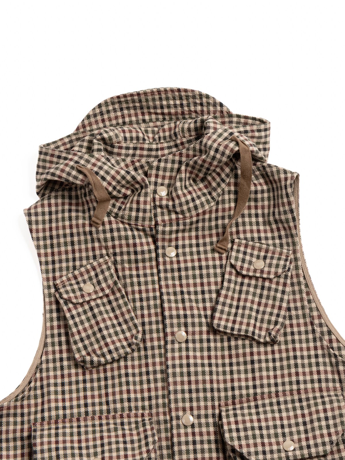 FIELD VEST /BROWN / OLIVE HEAVY GUN&ndash;CLUB CHECK - Image 2