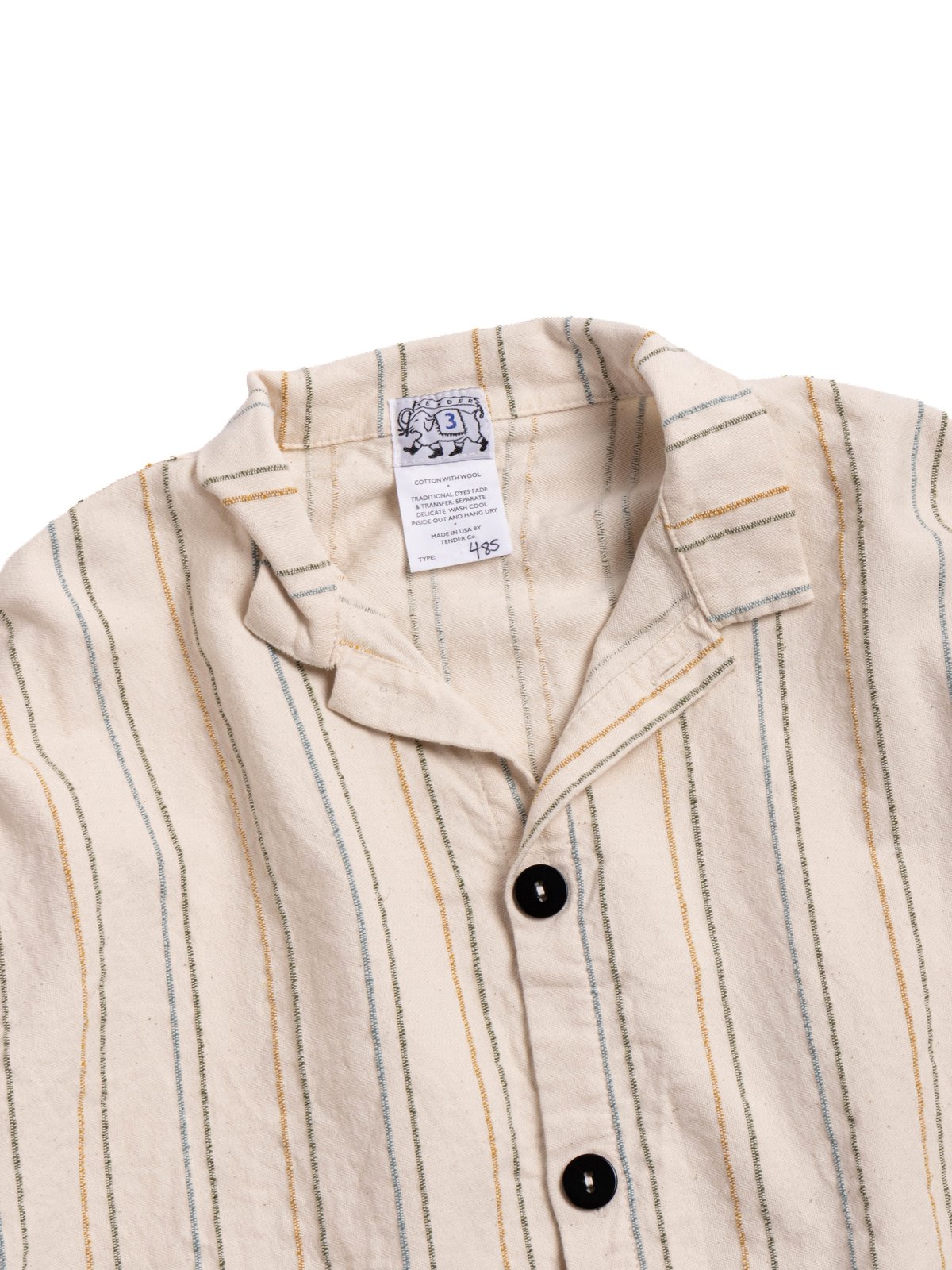 485 ISOSCELES SHIRT WOOL STRIPE COTTON TATTERSALL RINSED - Image 2