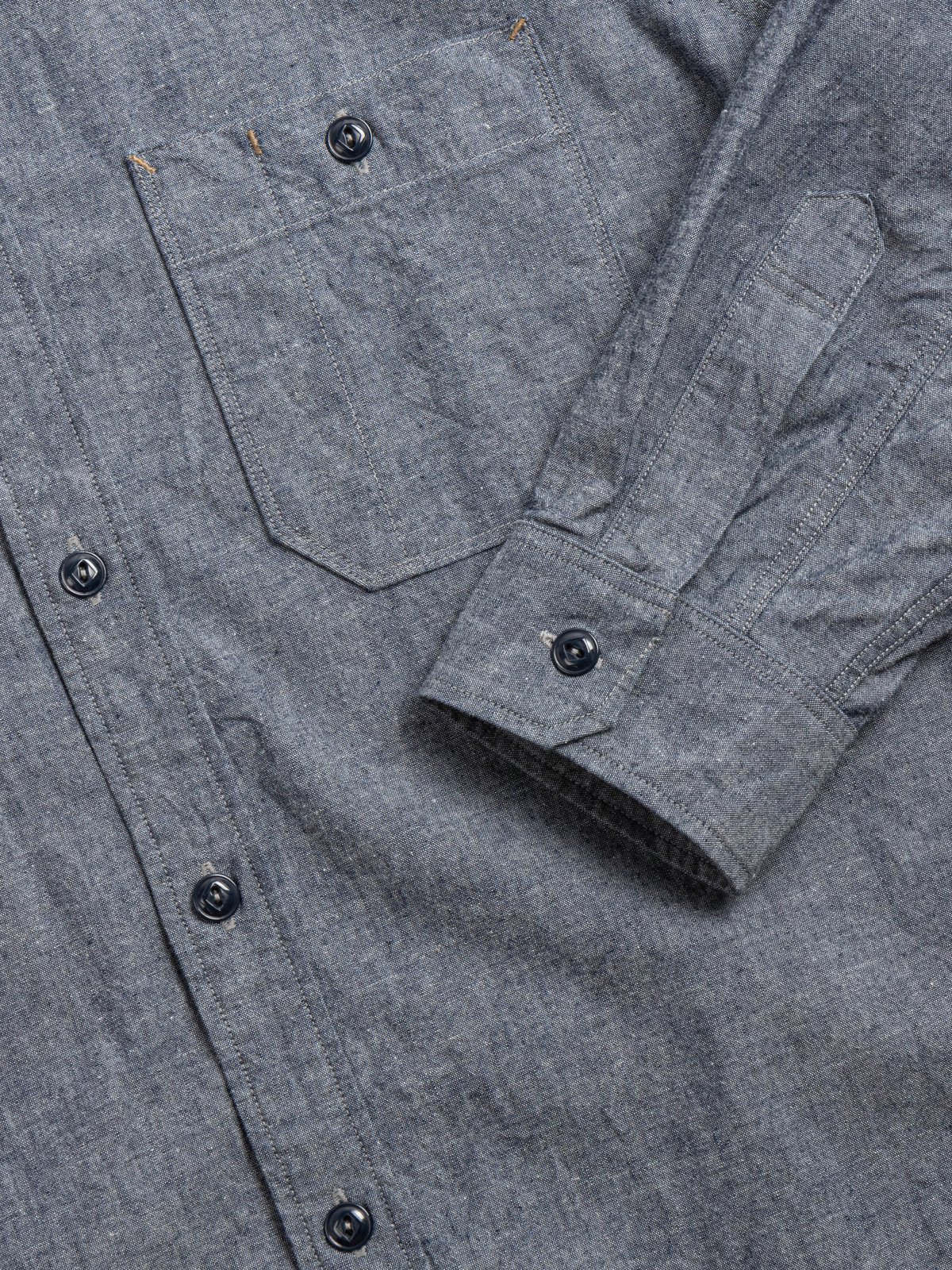 (SV–SH–010) SELVEDGE CHAMBRAY SHIRT INDIGO - Image 3