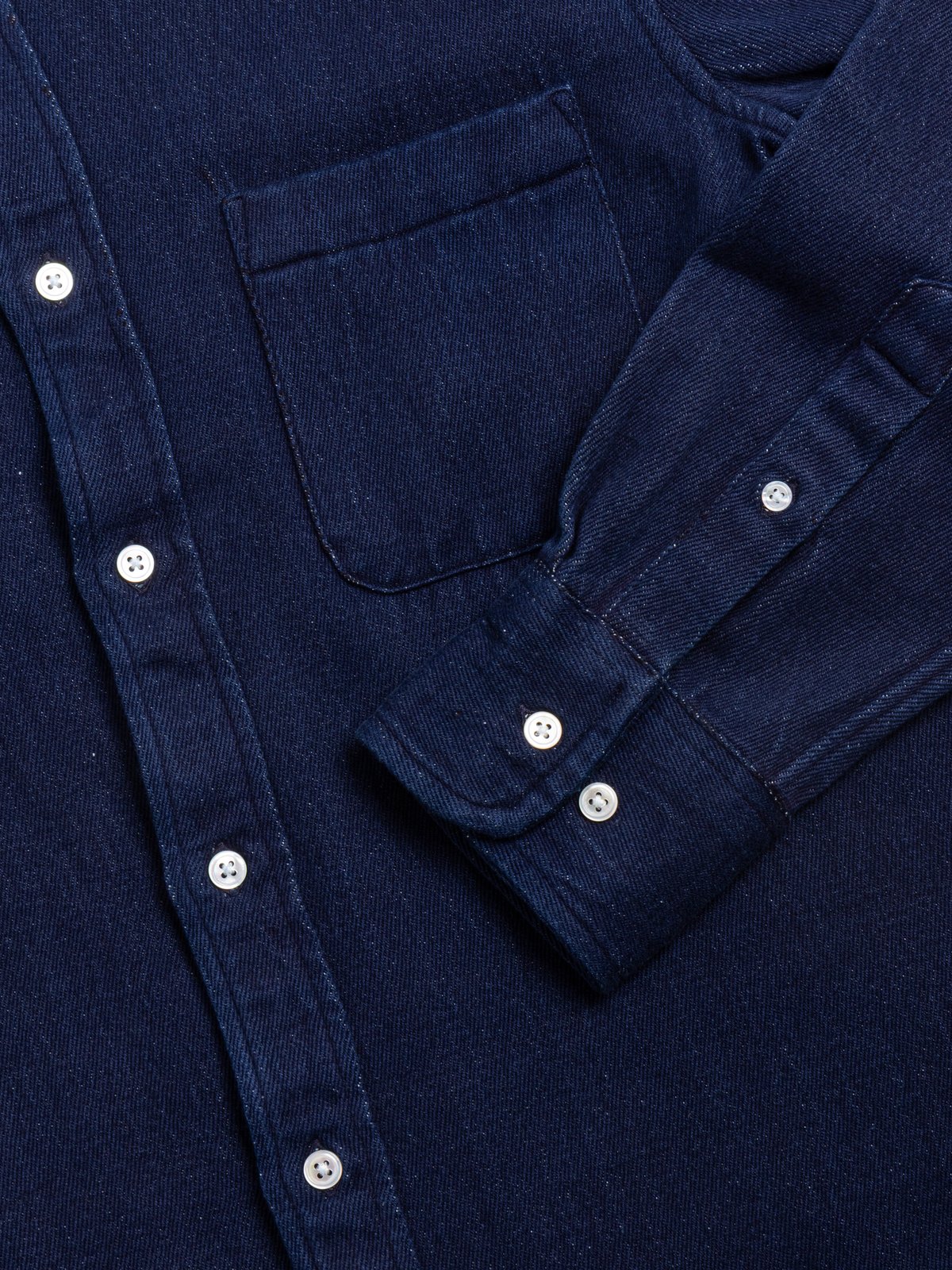 (OM45475.55) TBB HAND WOVEN 10OZ TWILL WEAVE DENIM STRAIGHT HEM SHIRT - Image 3