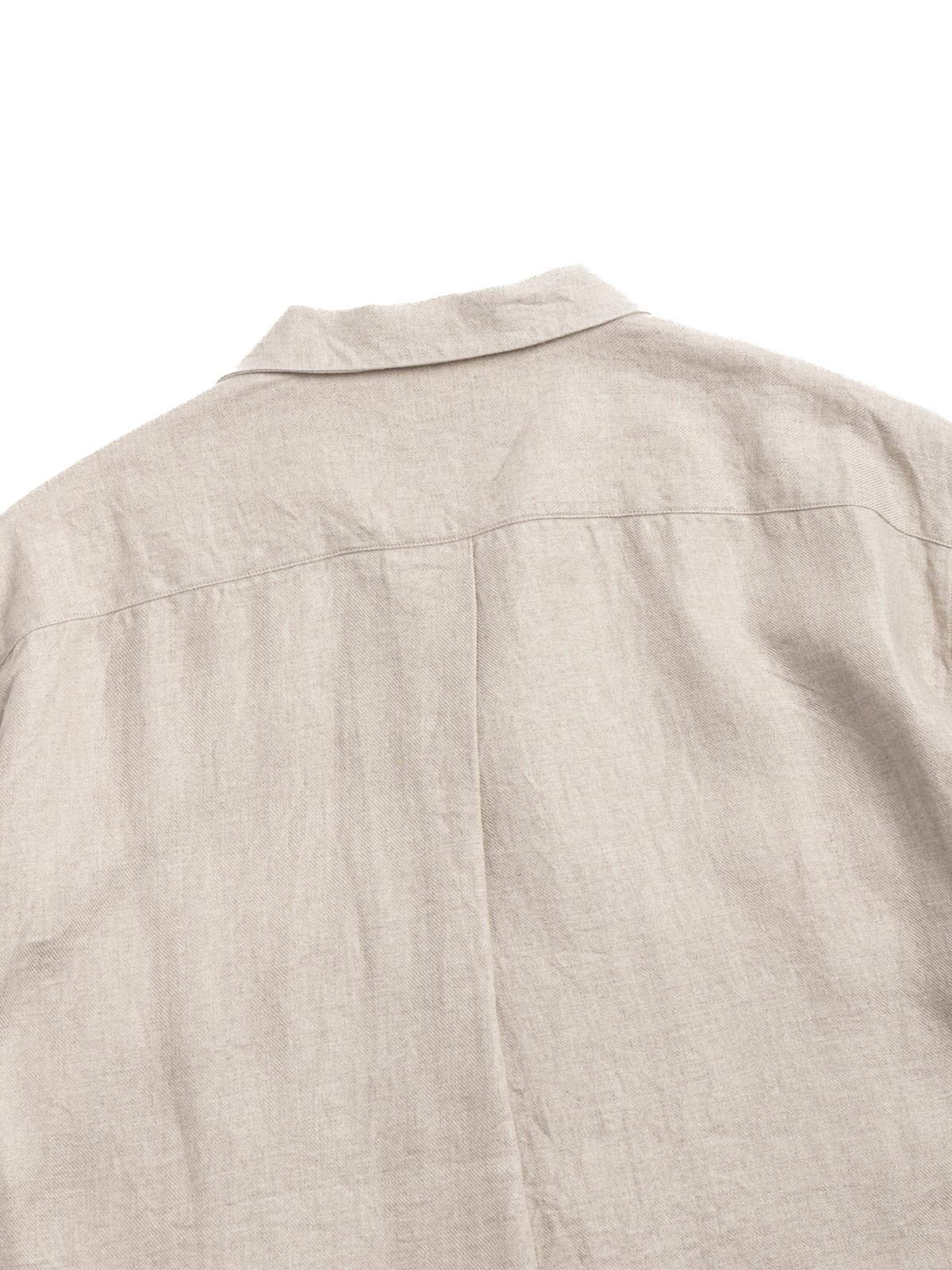 LINEN OPEN COLLAR SHIRT NATURAL - Image 4