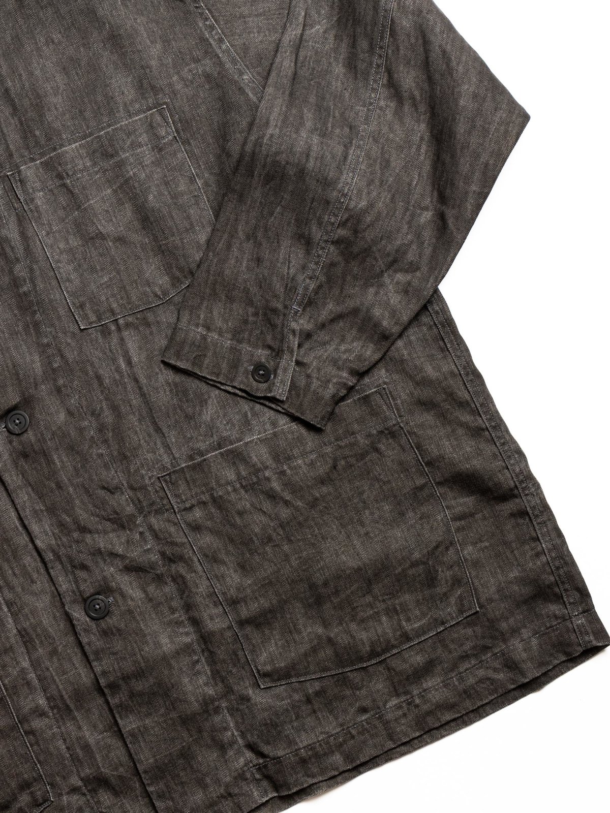 (LOT 6062) LINEN SIMPLE WORK JACKET SUMI BLACK - Image 3