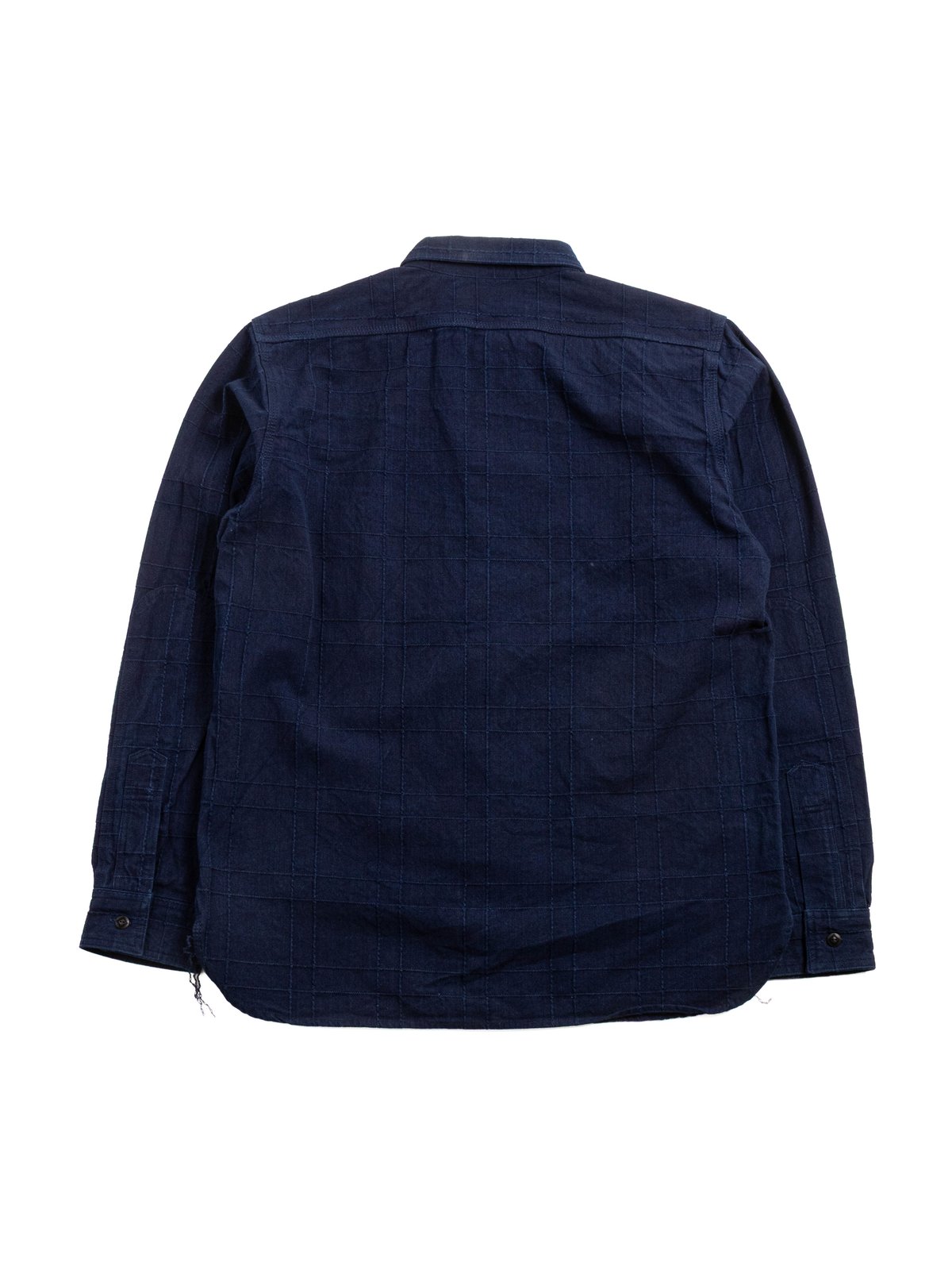 (SSS26&ndash;ARSW) LATTICE SASHIKO WORK SHIRT NATURAL INDIGO - Image 4