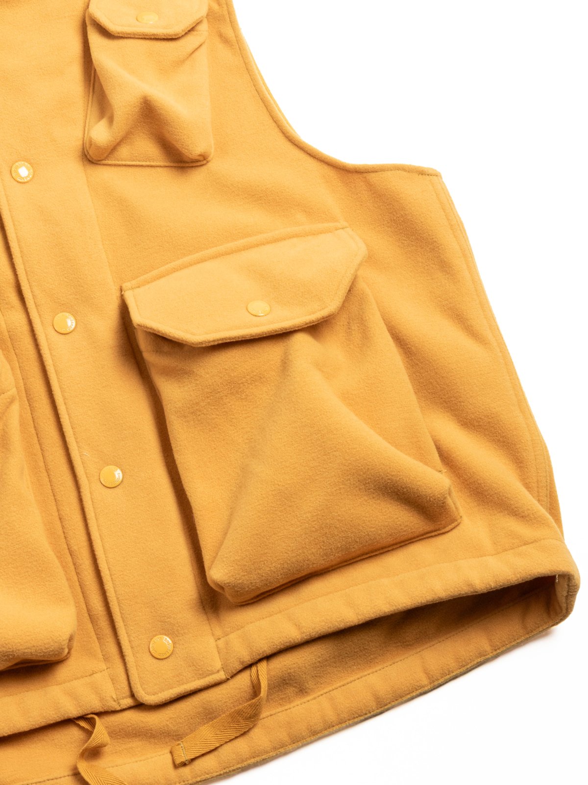 FIELD VEST / GOLD POLYESTER FAKE MELTON - Image 4