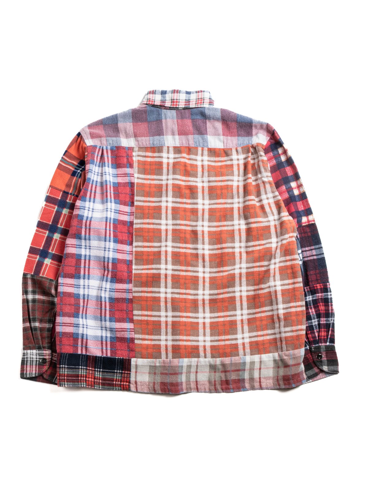 REBUILD BY NEEDLES FLANNEL STRAIGHT HEM SHIRT (B) - Image 5
