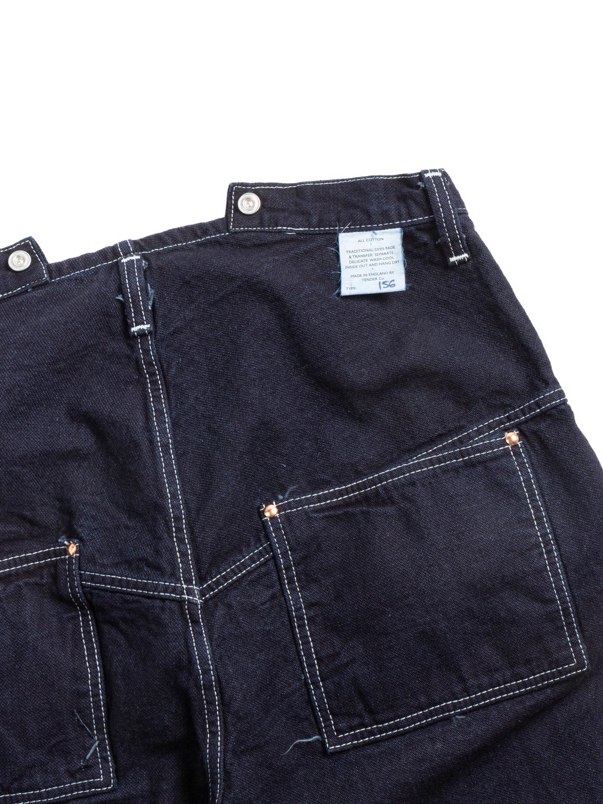 TYPE 156 SPLIT BACK JEANS DOUBLE INDIGO BROKEN TWILL RINSED - Image 9