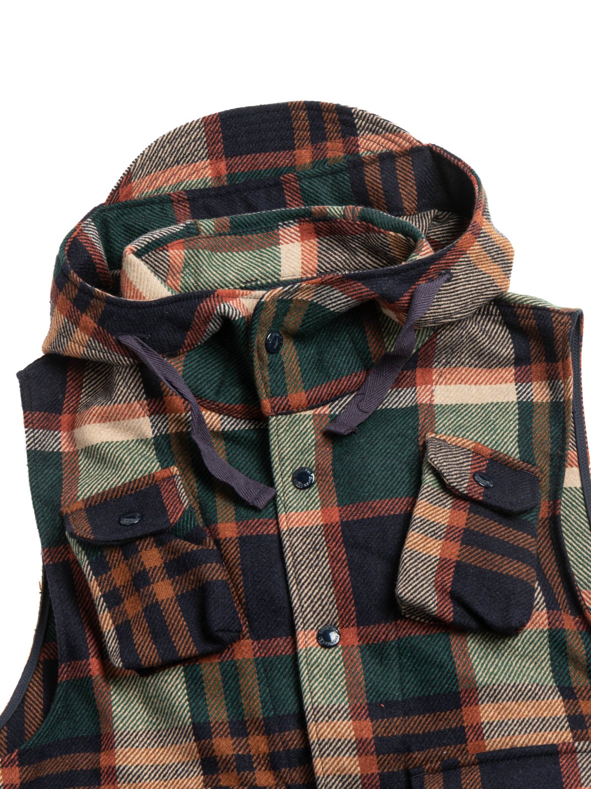 FIELD VEST NAVY/BROWN HEAVY WOOL PLAID - Image 2