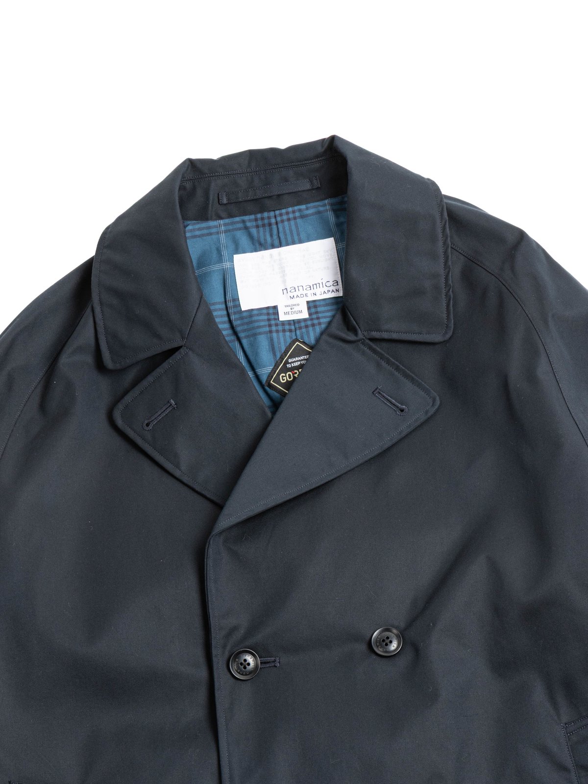 2L COTTON GORE–TEX DOUBLE BREASTED COAT NAVY - Image 2