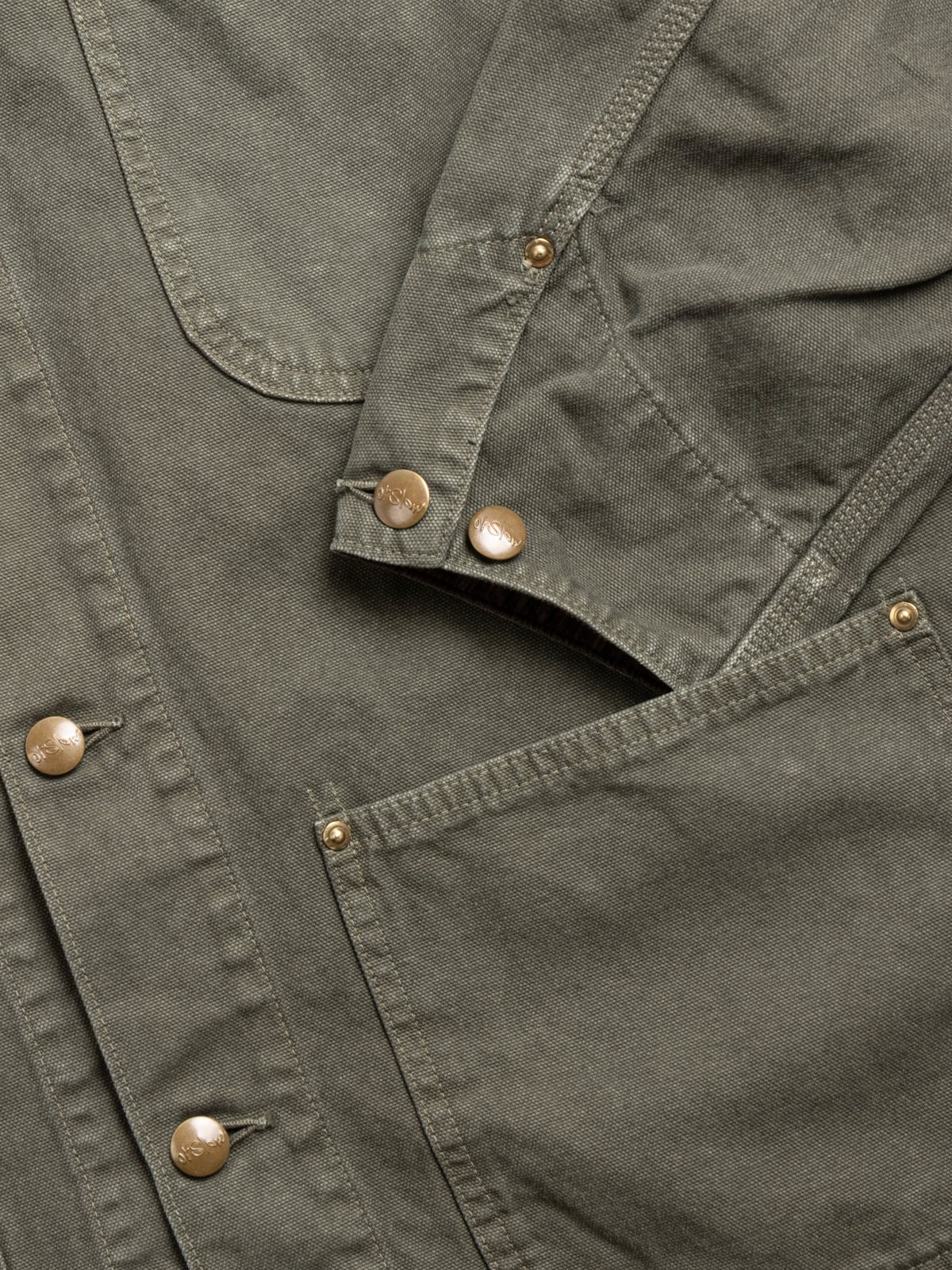 (6034) RELAX FIT OXFORD COVERALL ARMY GREEN - Image 3