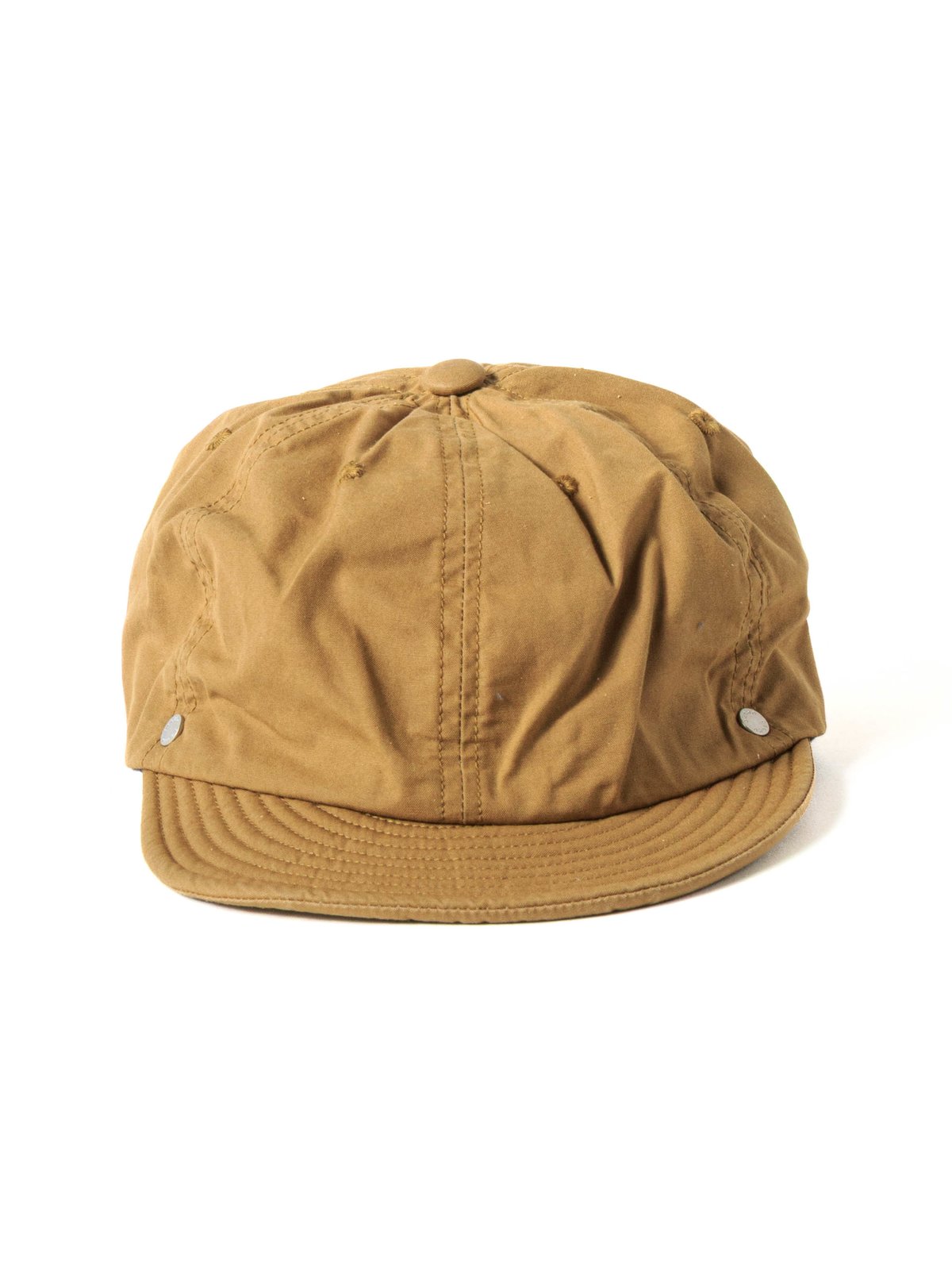 WAXED COTTON BALL CAP LEATHER BUCKLE BEIGE - Image 1