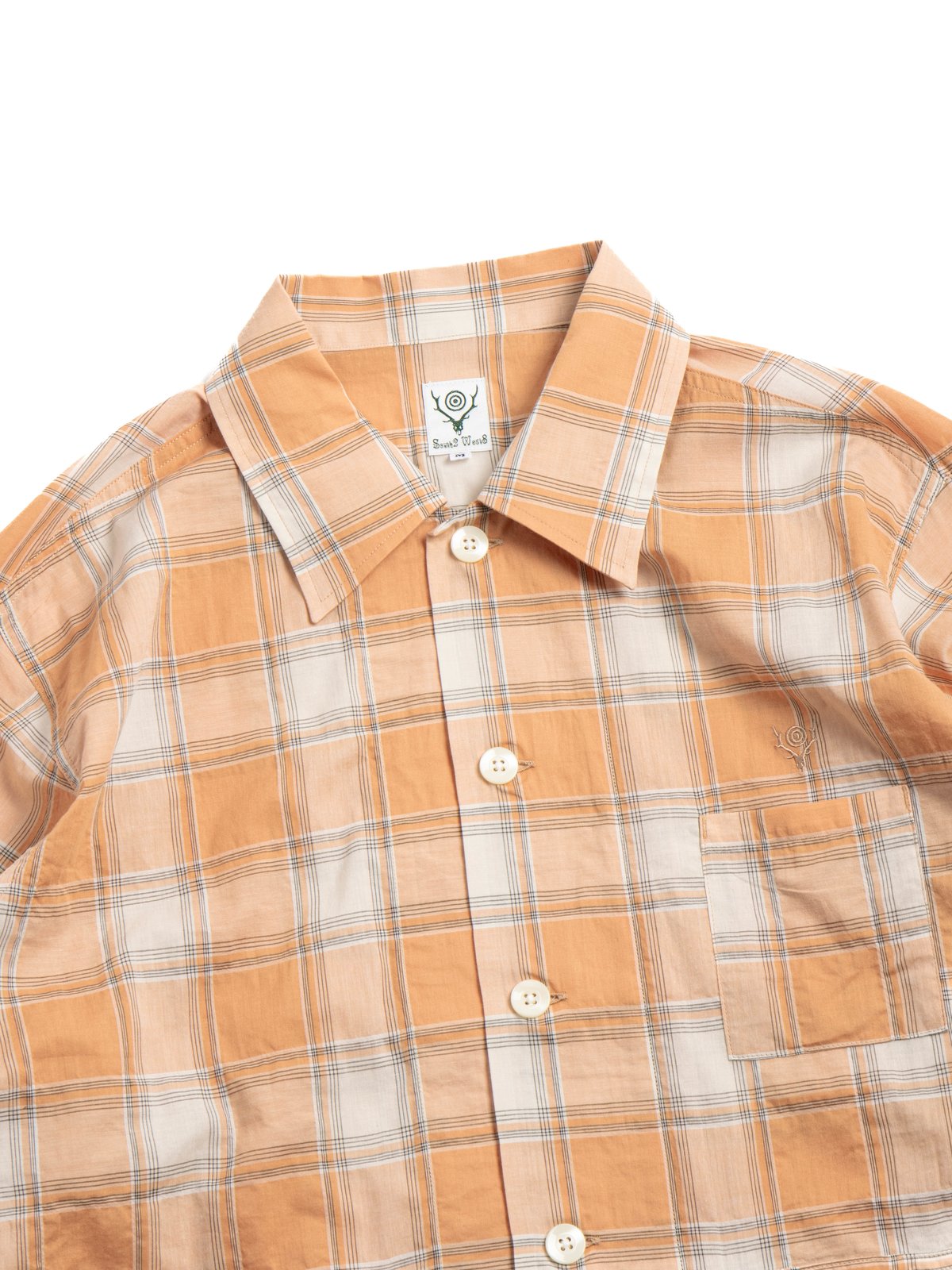SOUTH2 WEST8 RANGER SHIRT PLAID ORANGE - Image 1