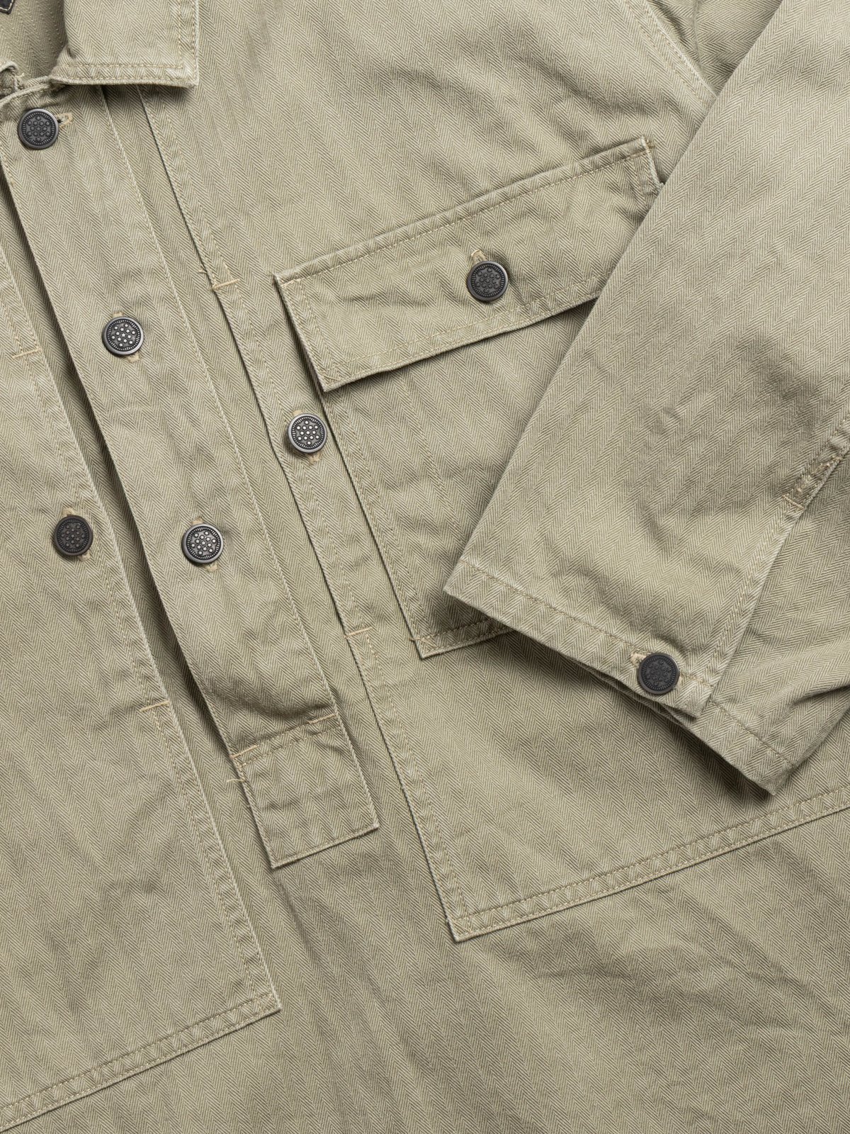 (CSJ004) PULLOVER JACKET MILITARY SZ H.B.T  LIGHT OG  - Image 3