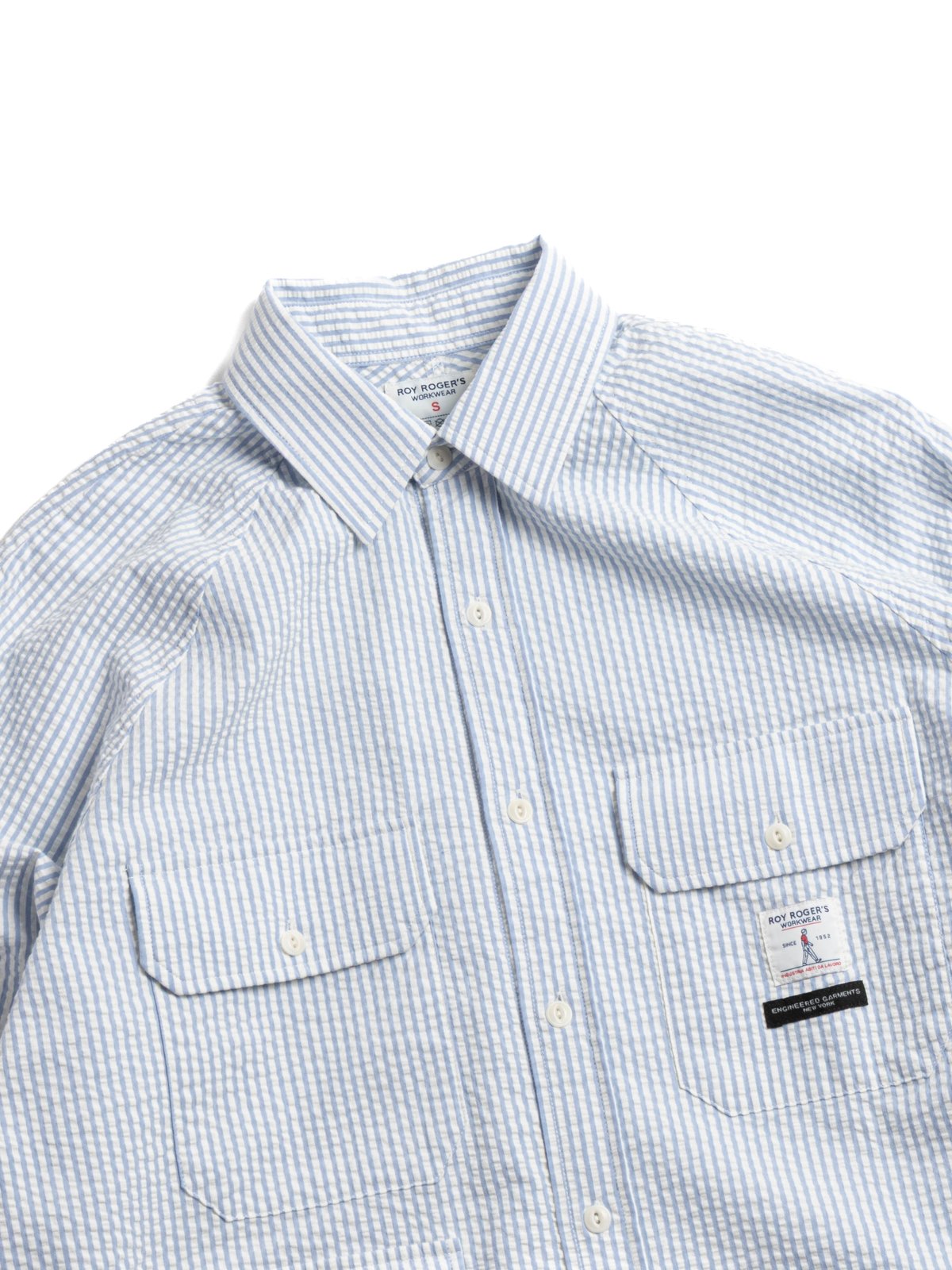 RAGLAN SHIRT SEERSUCKER WASHED OFF WHITE/SKY - Image 2