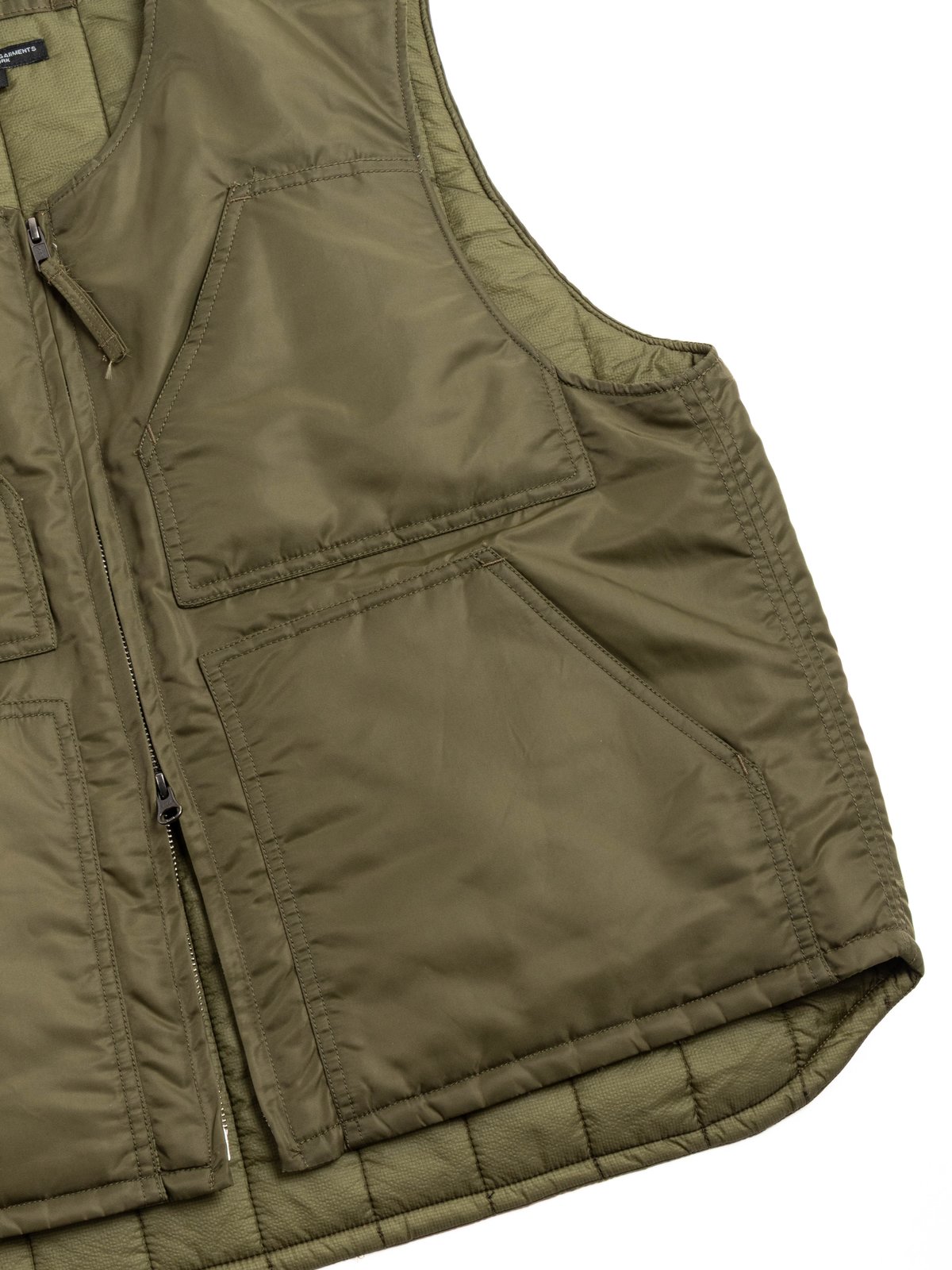 OVER VEST / OLIVE FLIGHT SATEEN NYLON - Image 3