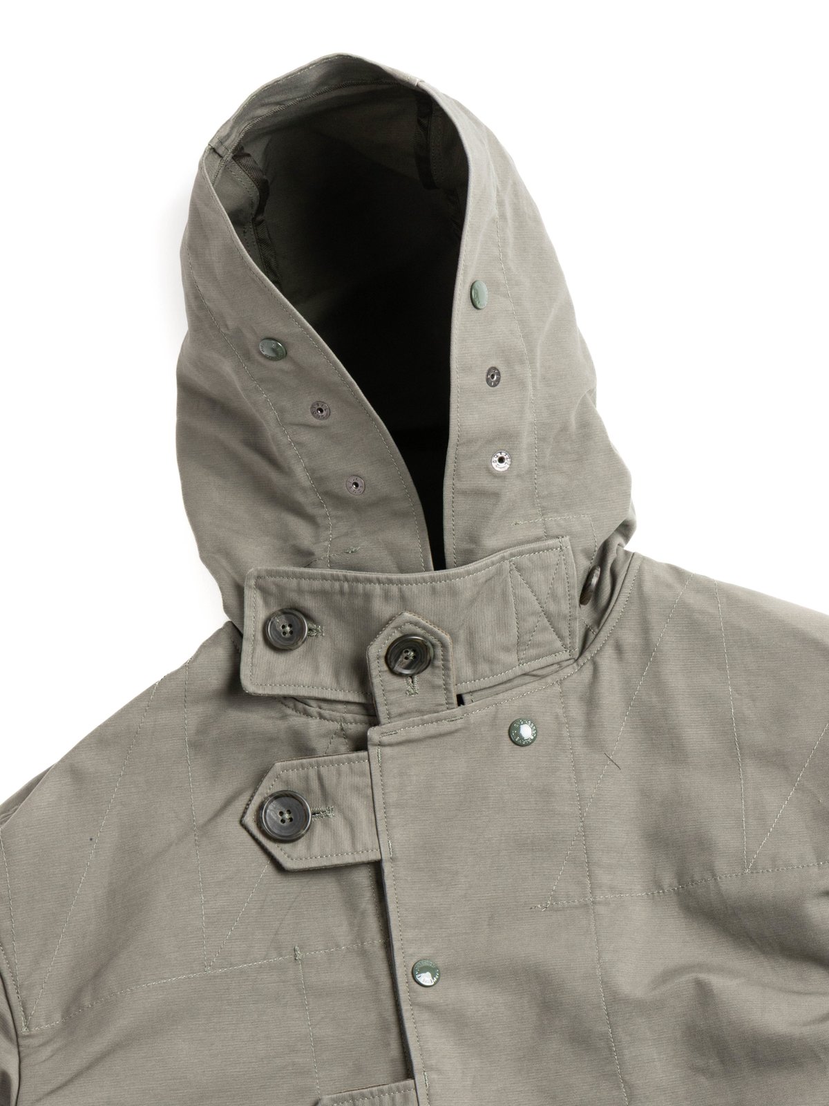 DUFFLE COAT OLIVE COTTON DOUBLE CLOTH - Image 4