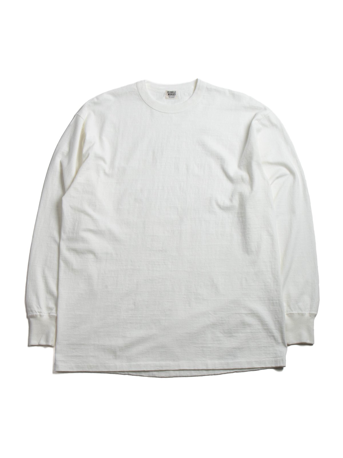 (LOT 55001) 7.7OZ MID WEIGHT L/S TEE OFF WHITE - Image 1