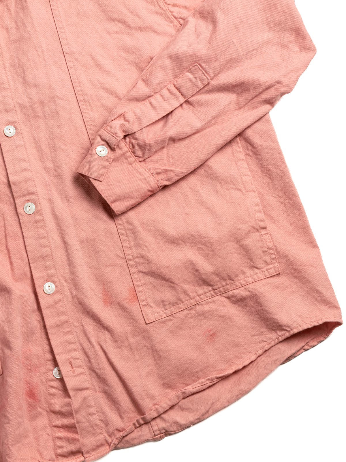 STOLE POCKET BUTTERFLY SHIRT CLEAN COTTON DRILL TURKEY RED DYED - Image 4