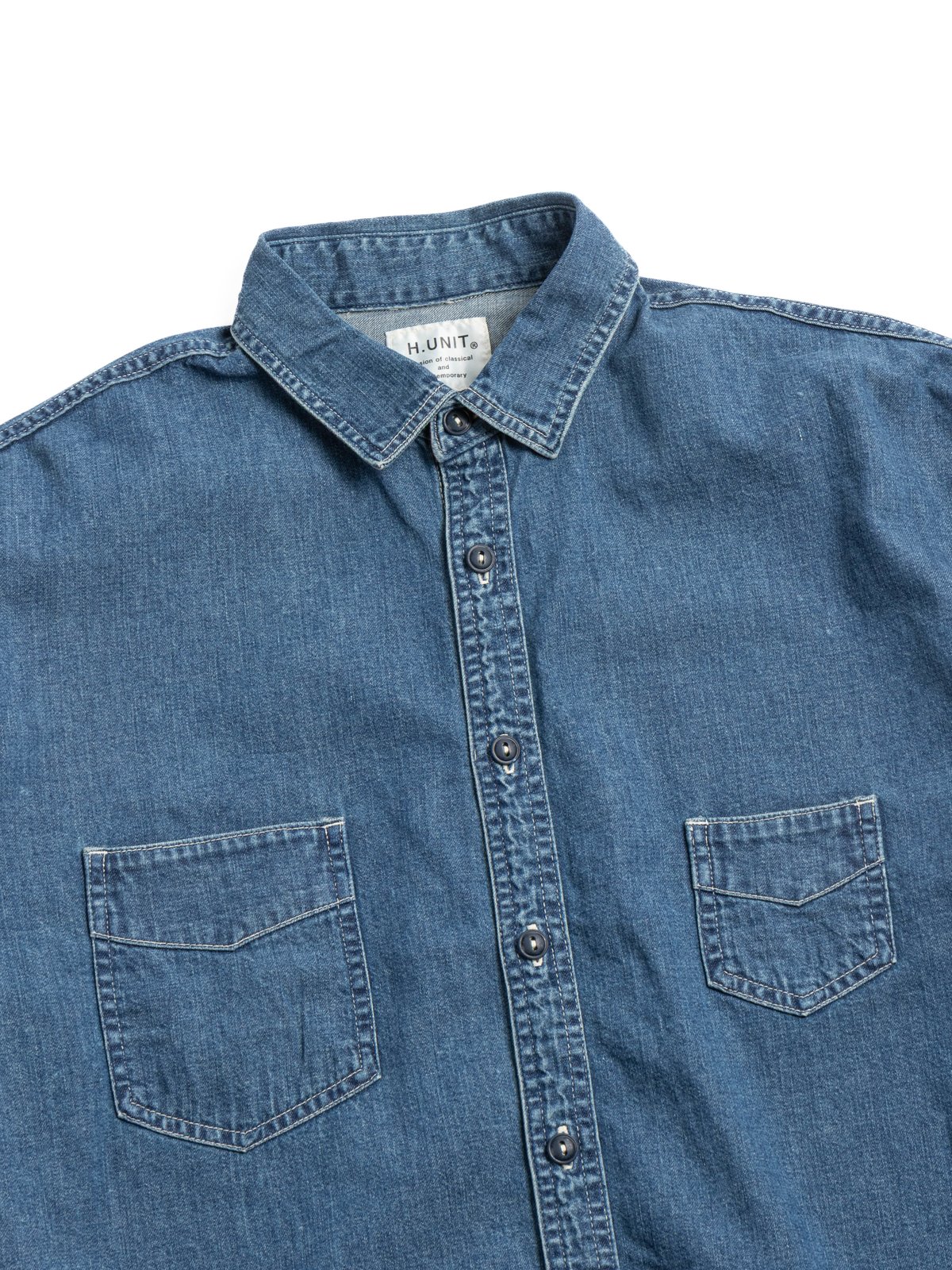 H.UNIT DENIM WORK SHIRT INDIGO - Image 2
