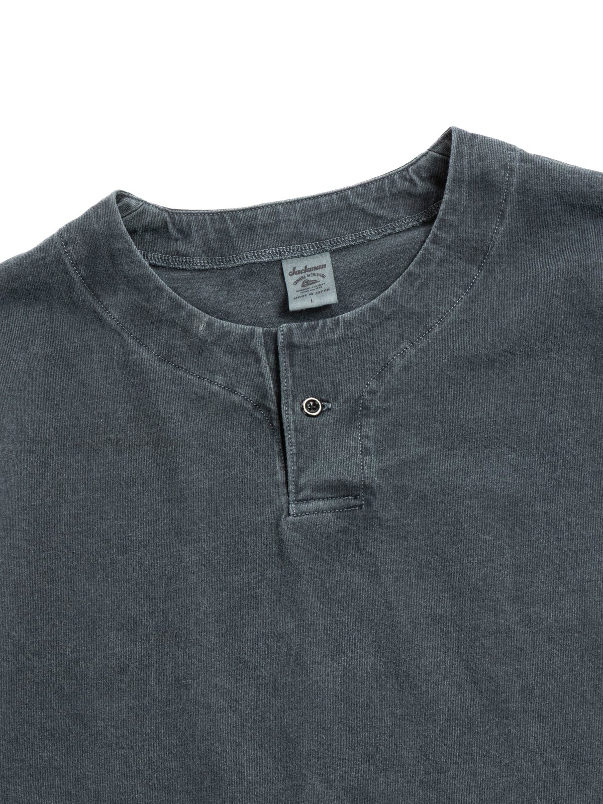 HENLEY–NECK S/S T–SHIRT P.D FADE BLUE GRAY - Image 2