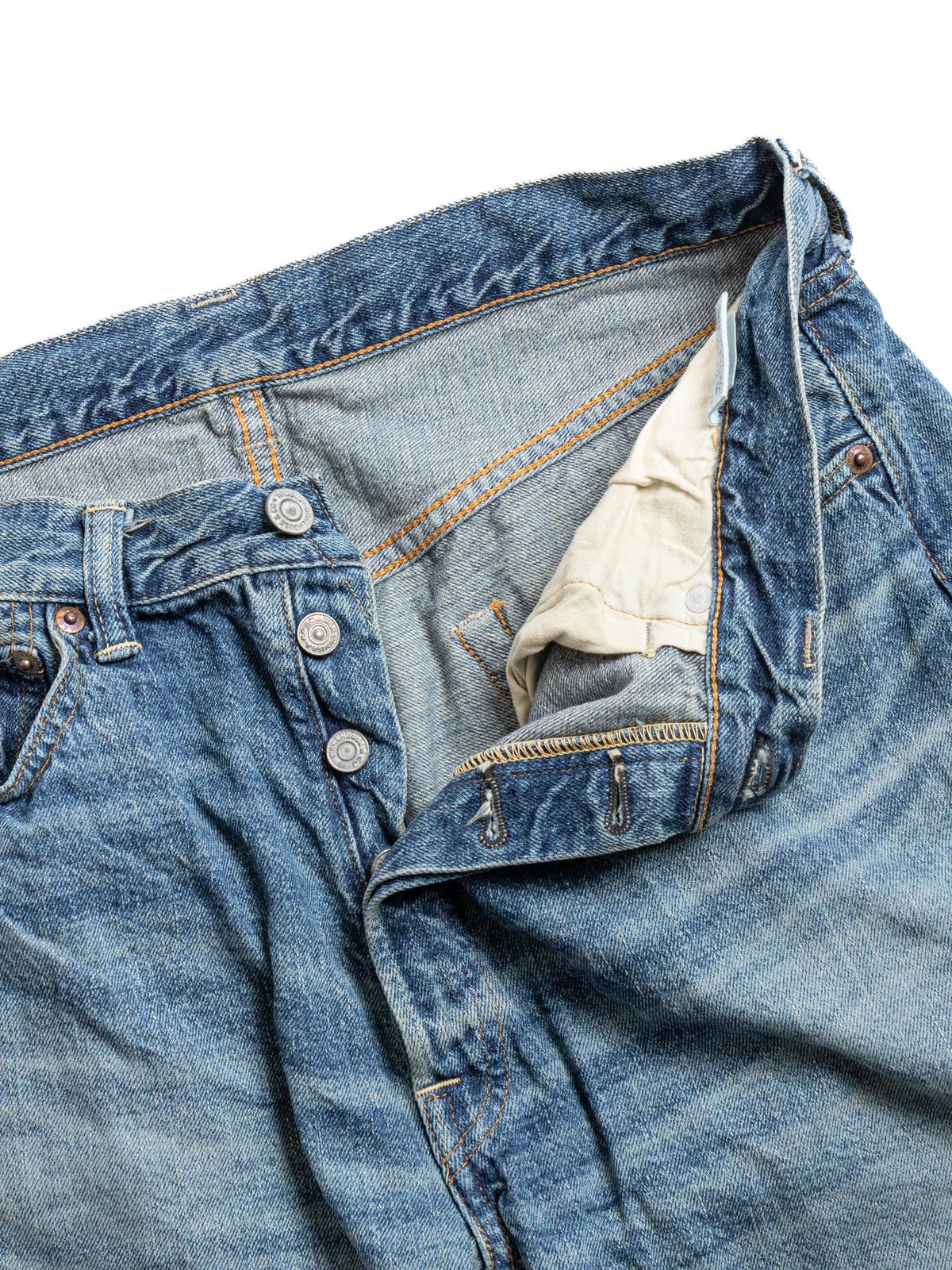 LOT 2ND HAND SERIES 1101 USED WASH LIGHT 12OZ DENIM JEAN - Image 3