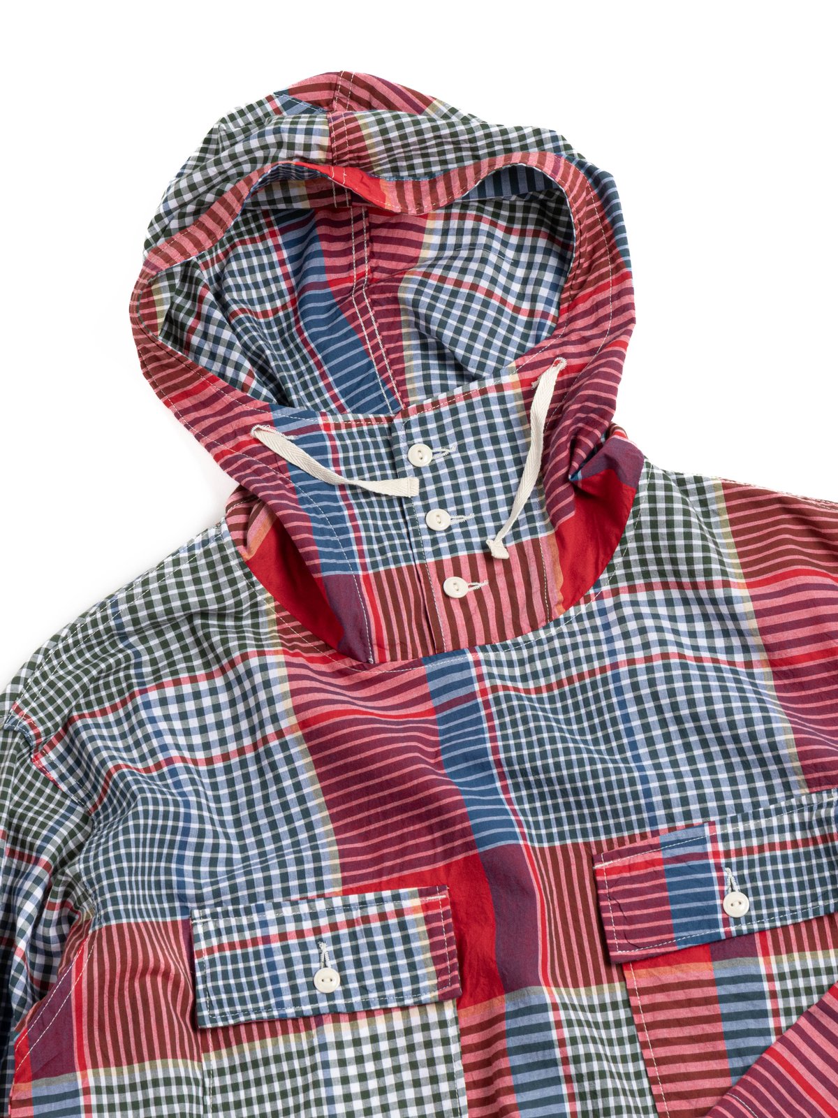 CAGOULE SHIRT BIG MADRAS PLAID RED / GREEN  - Image 3