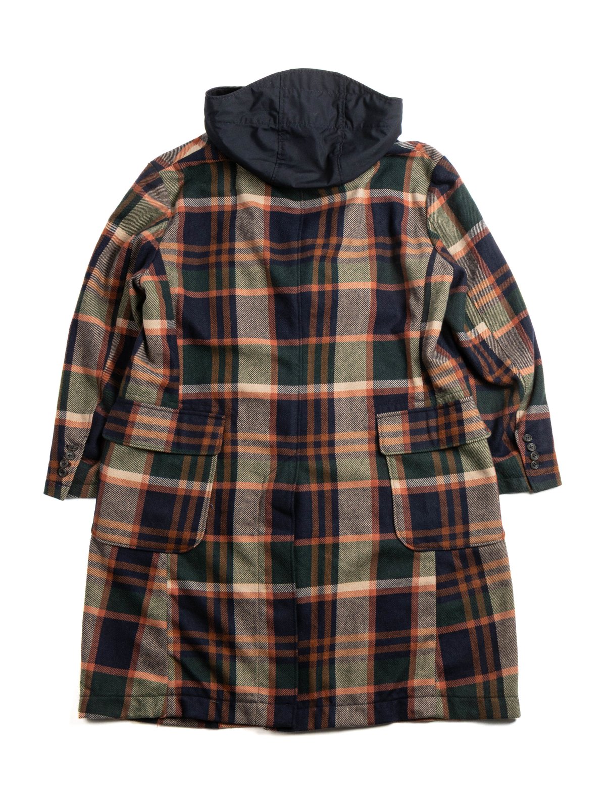 CHESTER COAT JACKET NAVY/BROWN HEAVY WOOL PLAID - Image 8