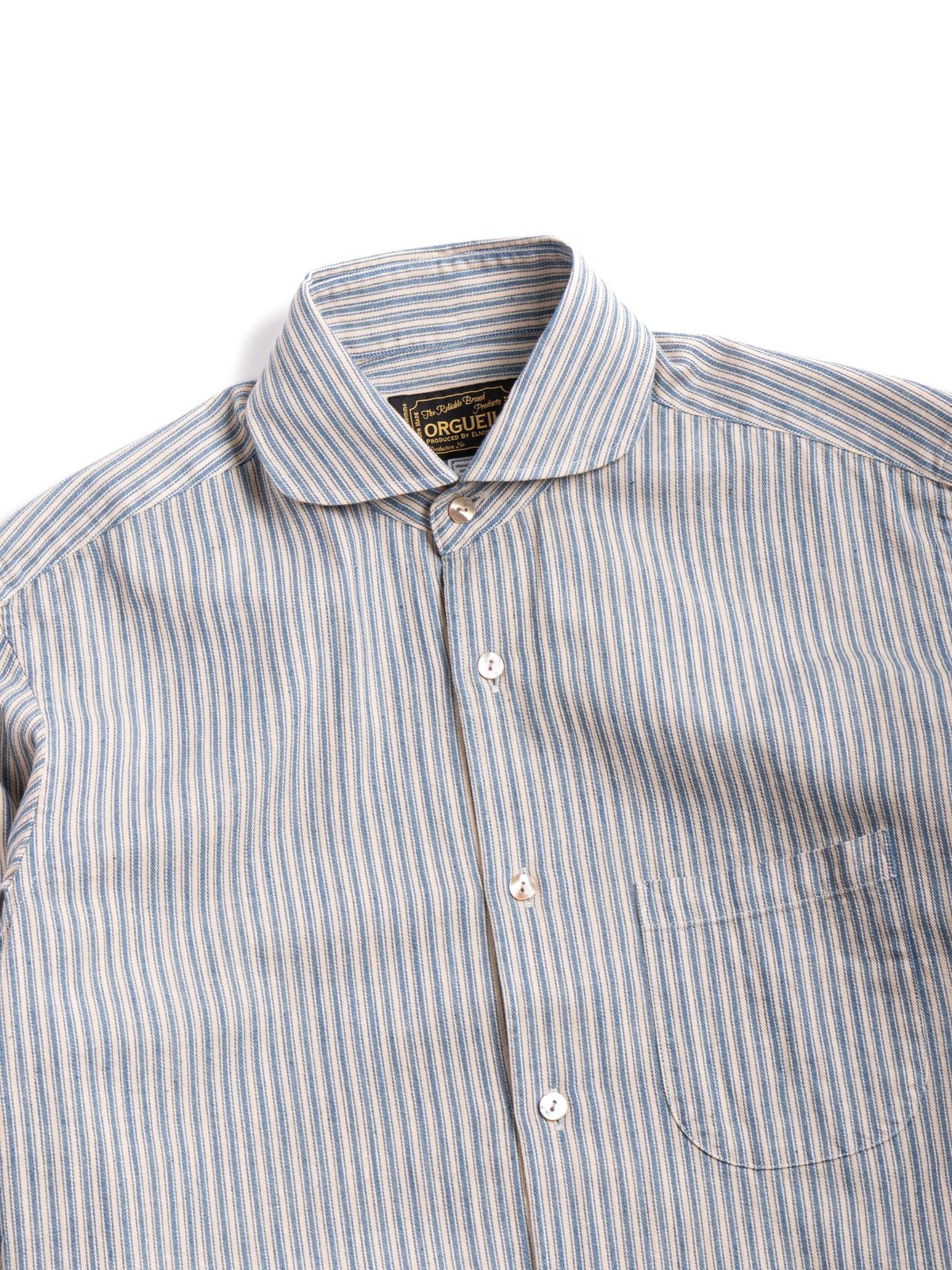 OR–5002B STRIPE WINSOR COLLAR SHIRT BLUE - Image 2