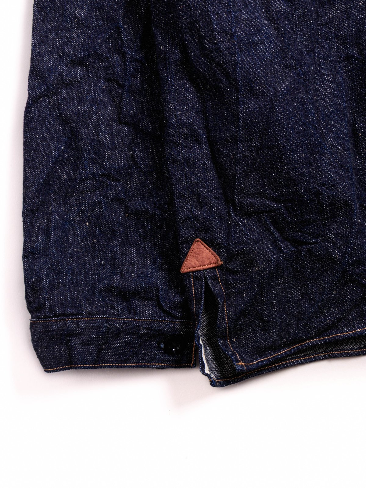 (LOT 2213) GREENEBAUM 1880 HEAVY LEATHER BOUND JUMPER INDIGO DENIM - Image 4