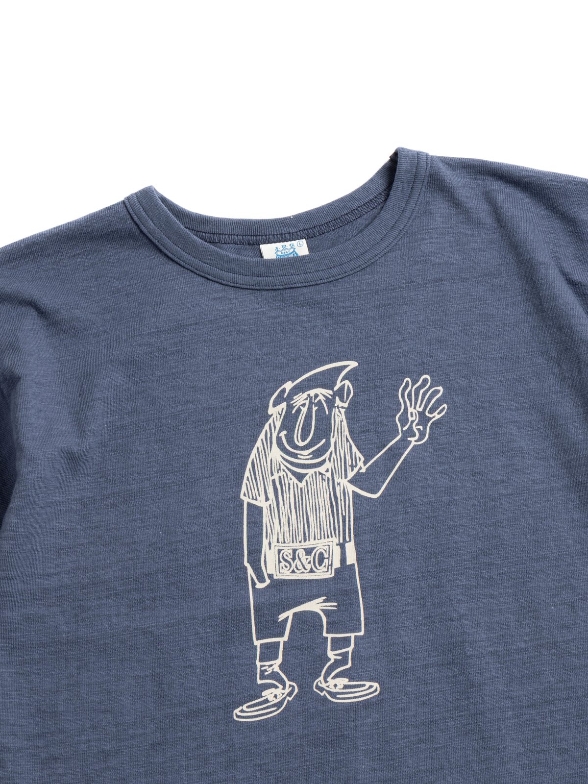 (JG–CS06) HELLO T SHIRT FADE BLUE - Image 2
