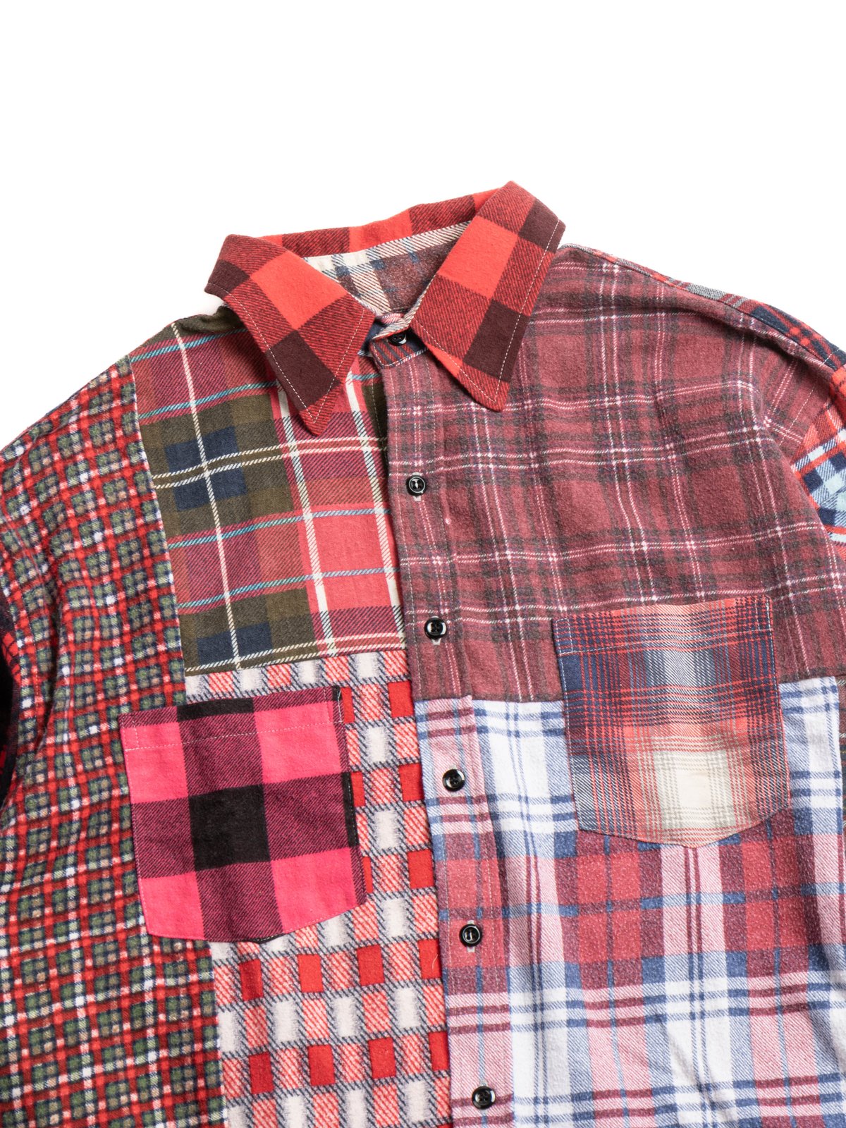 REBUILD BY NEEDLES FLANNEL STRAIGHT HEM SHIRT (E) - Image 2