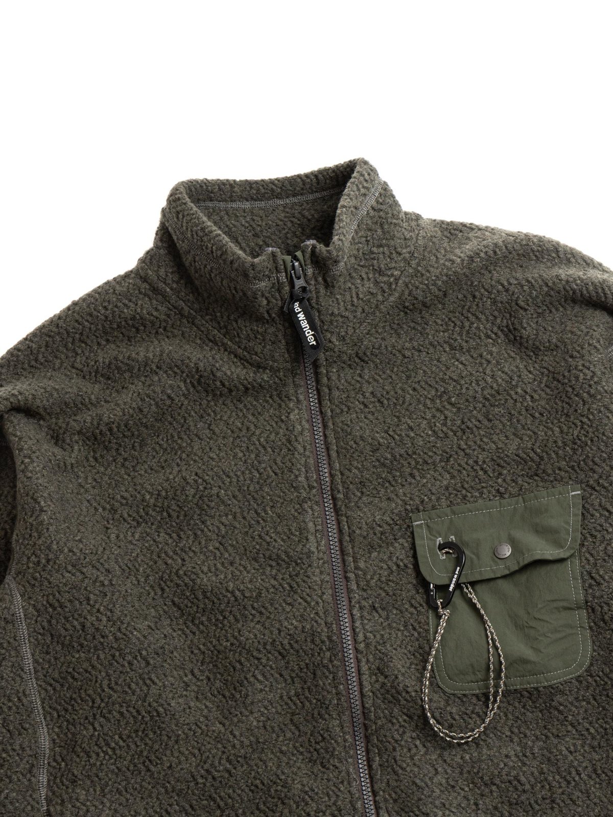 RE WOOL JQ STAND ZIP KHAKI by and wander – The Bureau Belfast