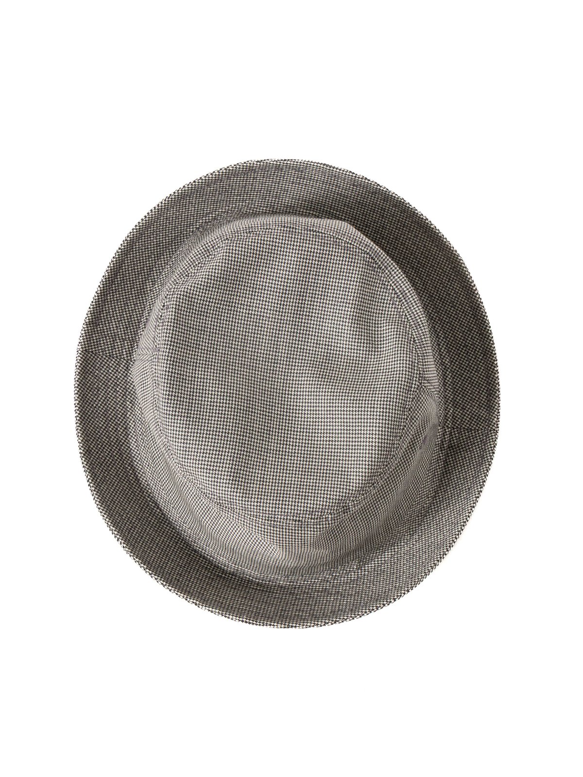 PORKPIE HAT GREY MICRO HOUNSTOOTH TROPICAL WOOL - Image 3