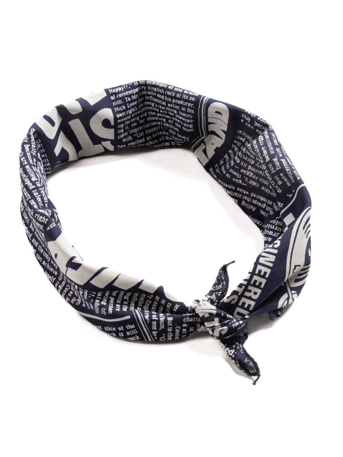PRINTED BANDANA NEWS NAVY - Image 2
