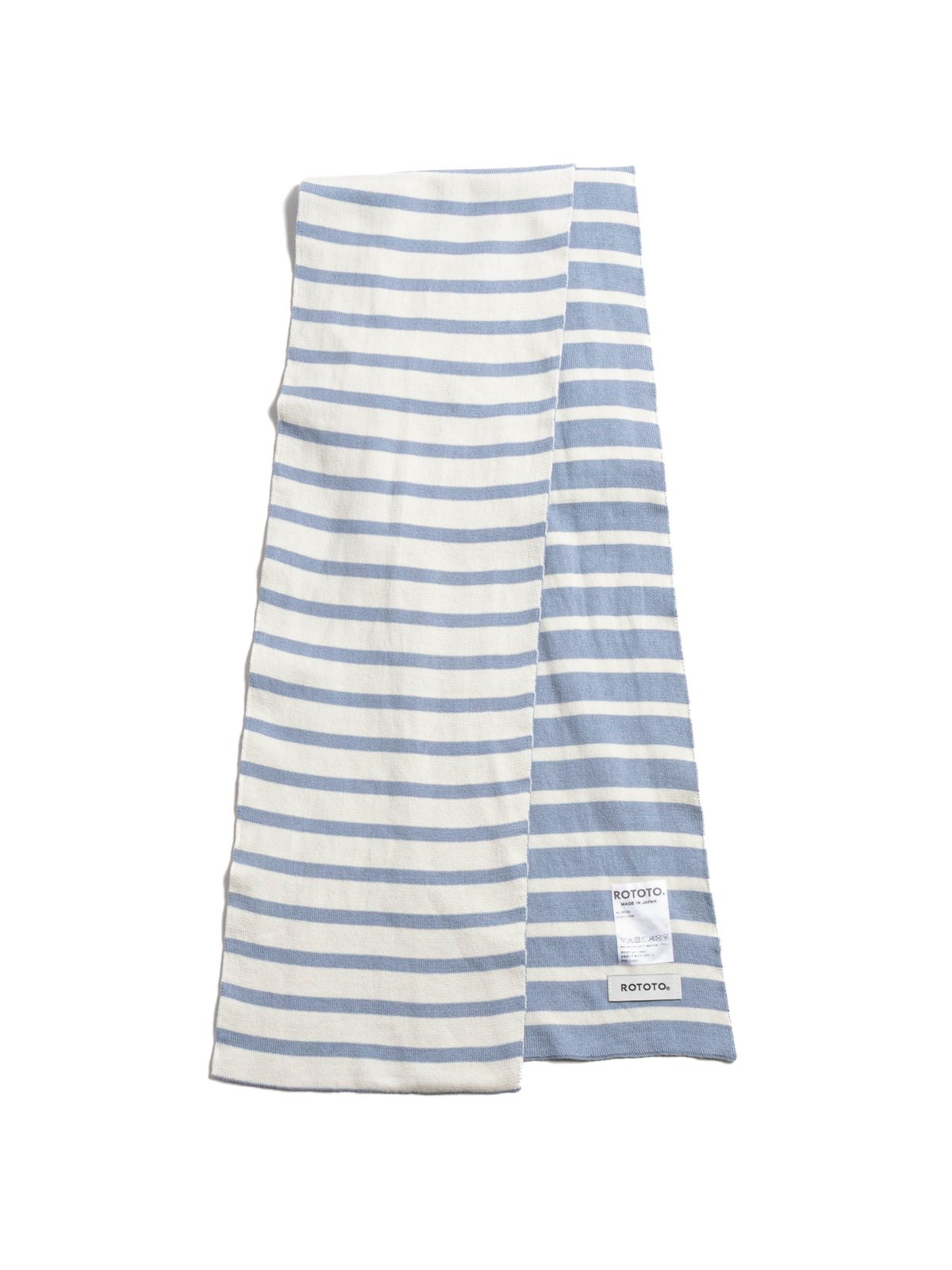(R5162) ORGANIC COTTON BRETON STRIPE STOLE L.BLUE/IVORY - Image 3