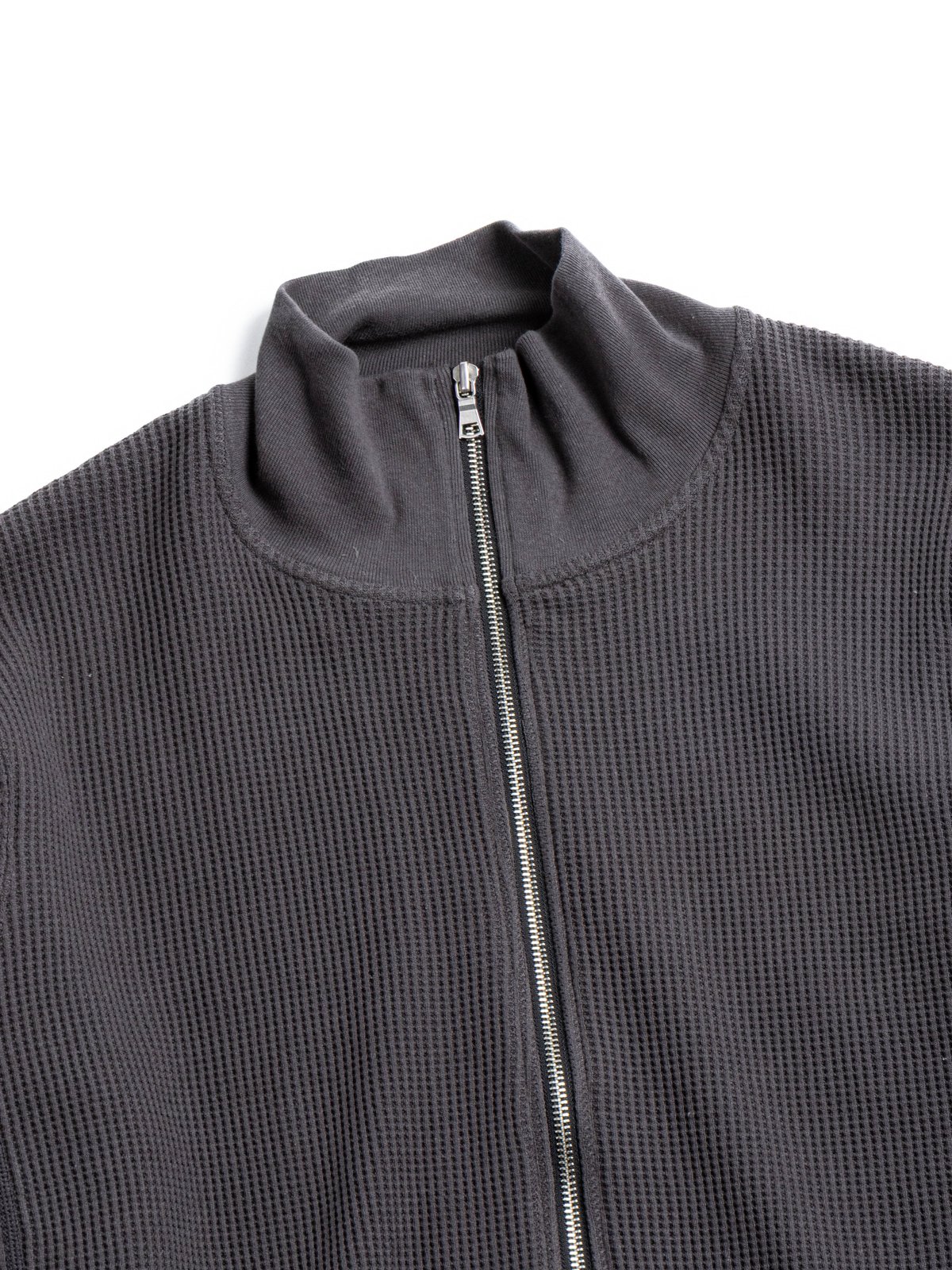 BIG WAFFLE DRIVERS ZIP CARDIGAN CHARCOAL - Image 2