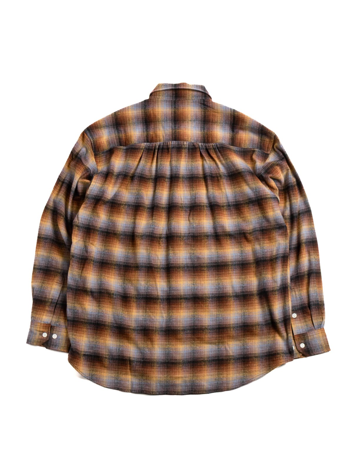 FLANNEL CHECK WORK SHIRT BROWN SKY  - Image 4