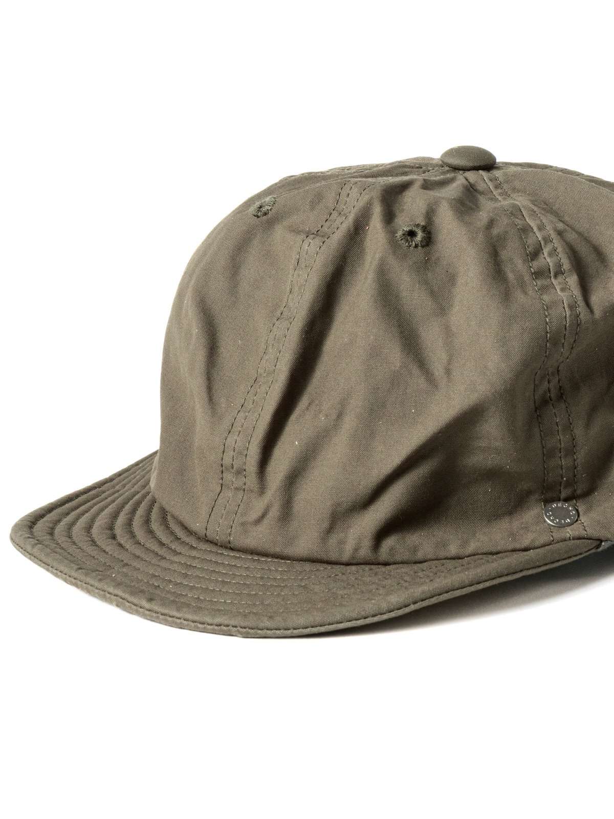 WAXED COTTON BALL CAP LEATHER BUCKLE OLIVE - Image 3
