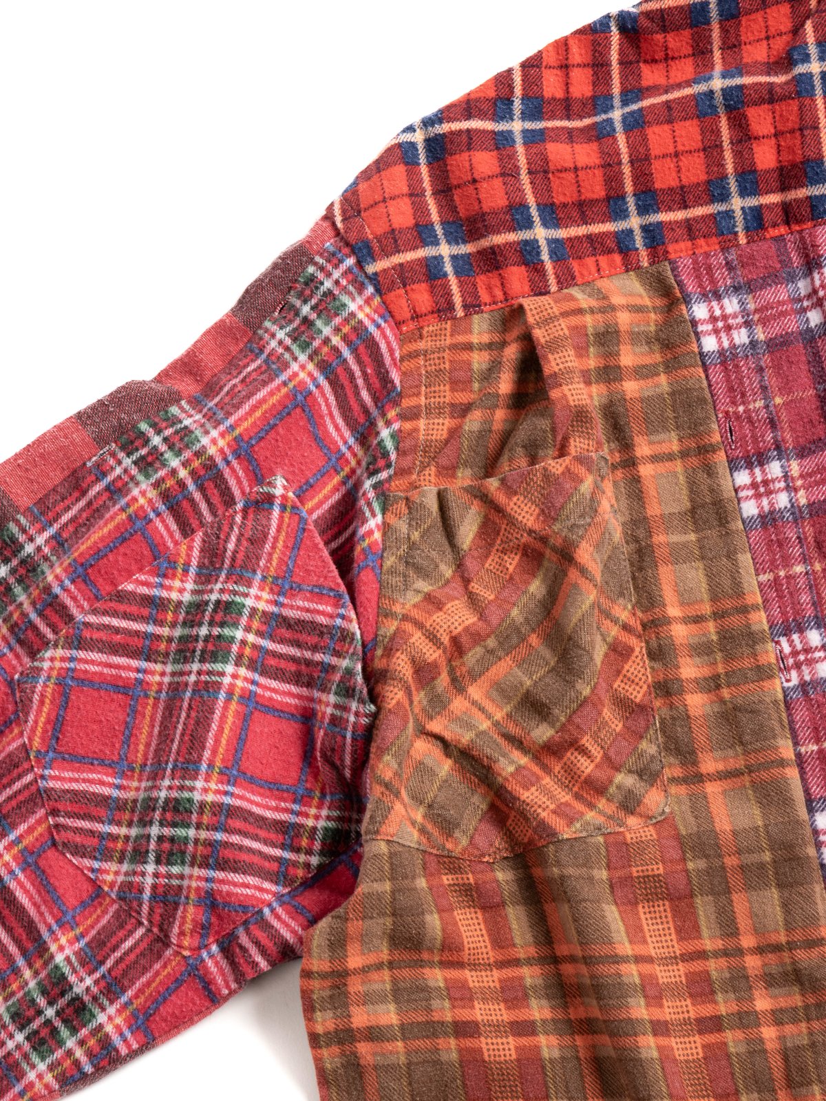 REBUILD BY NEEDLES FLANNEL STRAIGHT HEM SHIRT (D) - Image 4