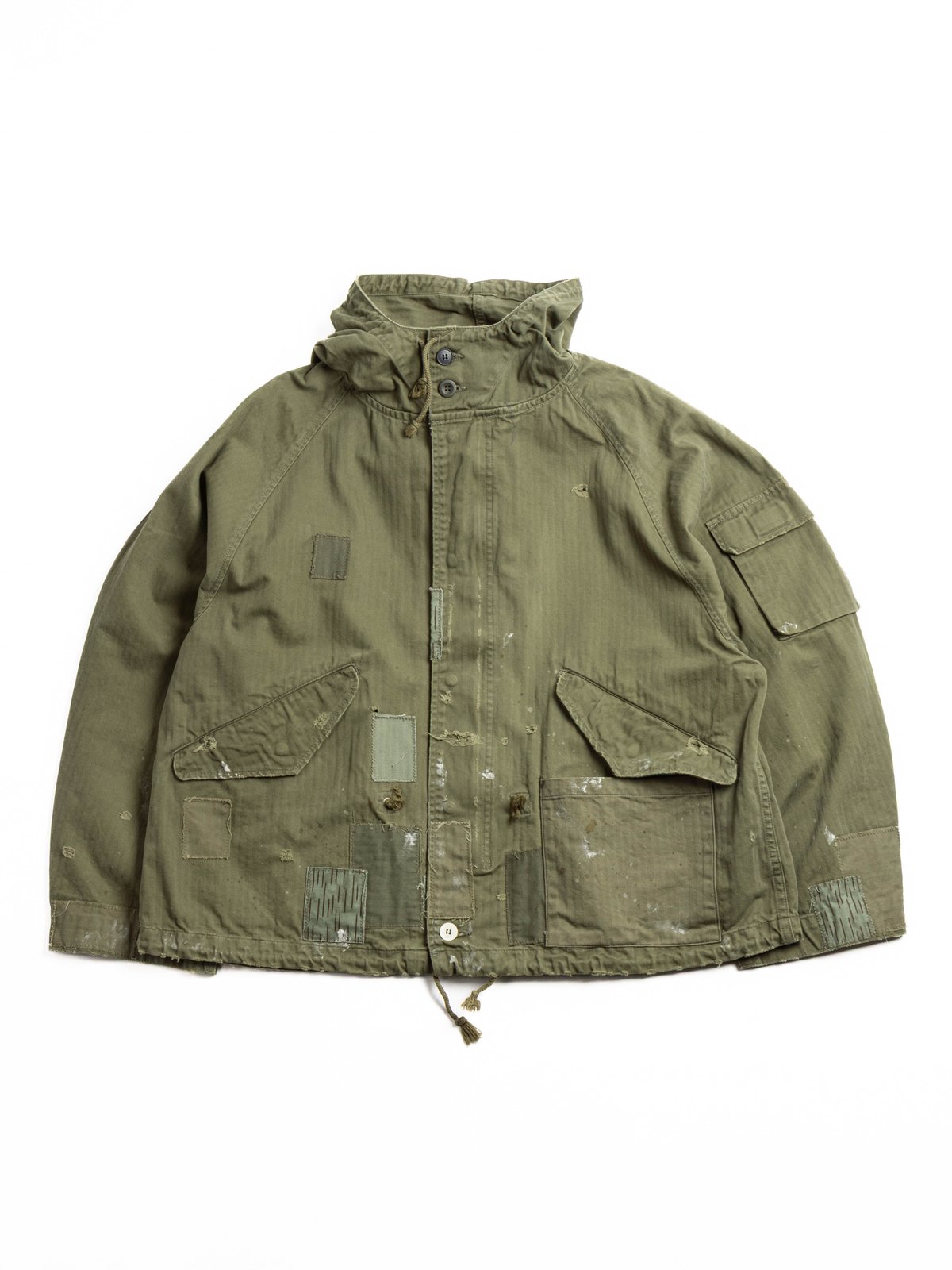H.UNIT KHAKI HBT HOODED PARKA (CUSTOMISED) - Image 1