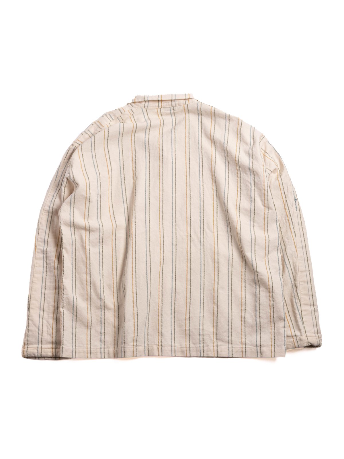 485 ISOSCELES SHIRT WOOL STRIPE COTTON TATTERSALL RINSED - Image 5