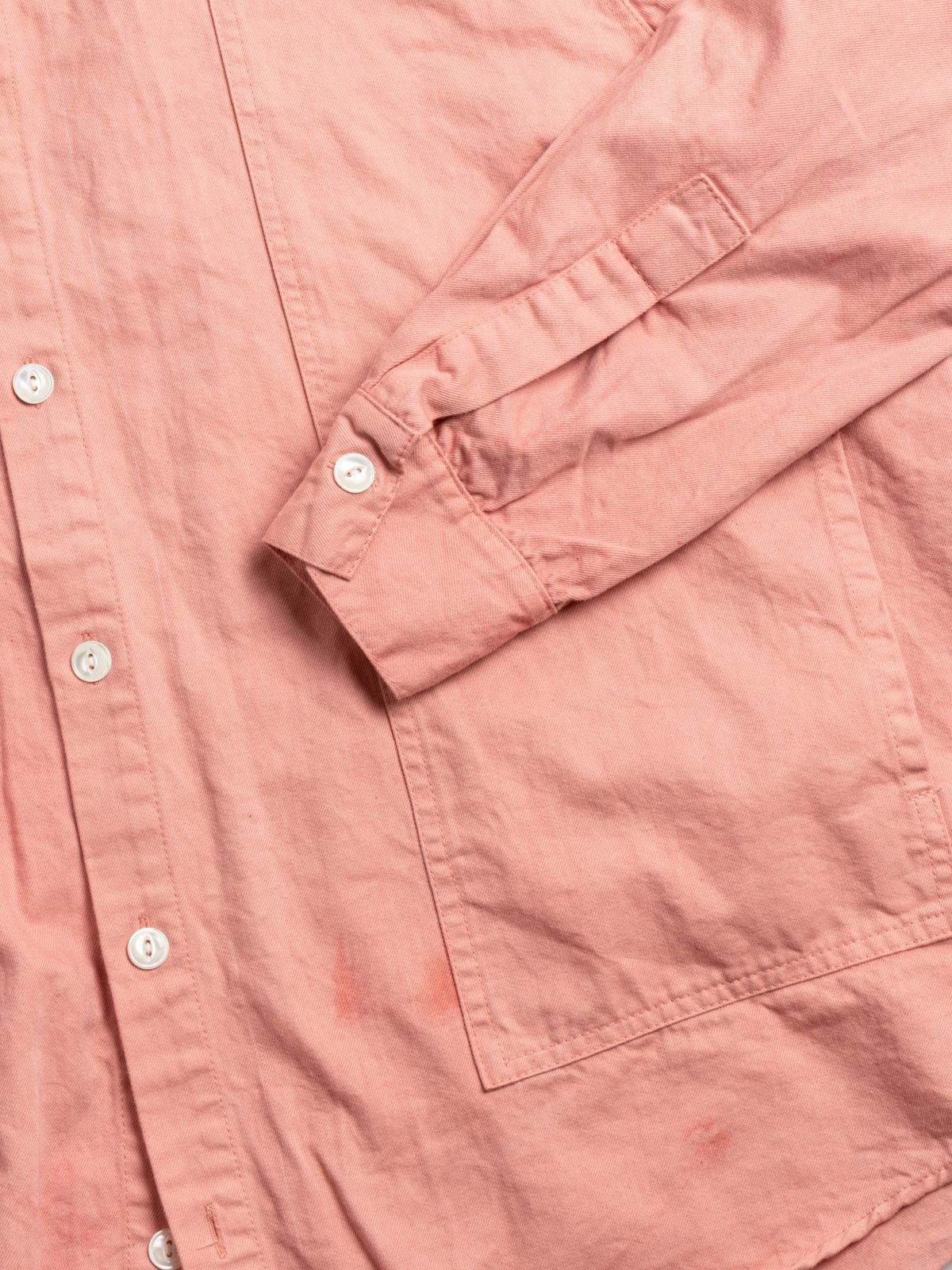 STOLE POCKET BUTTERFLY SHIRT CLEAN COTTON DRILL TURKEY RED DYED - Image 3