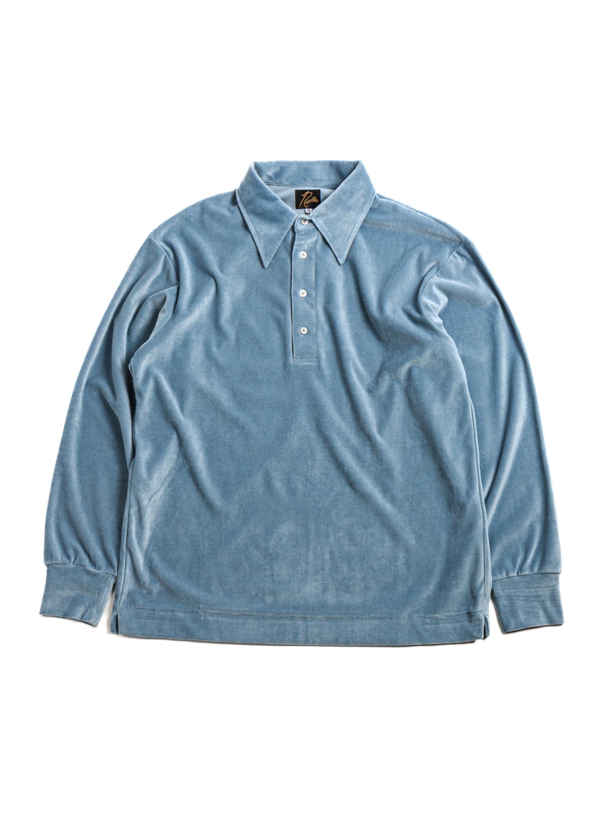 NEEDLES PULLOVER SHIRT VELOUR JERSEY LT. BLUE - Image 1