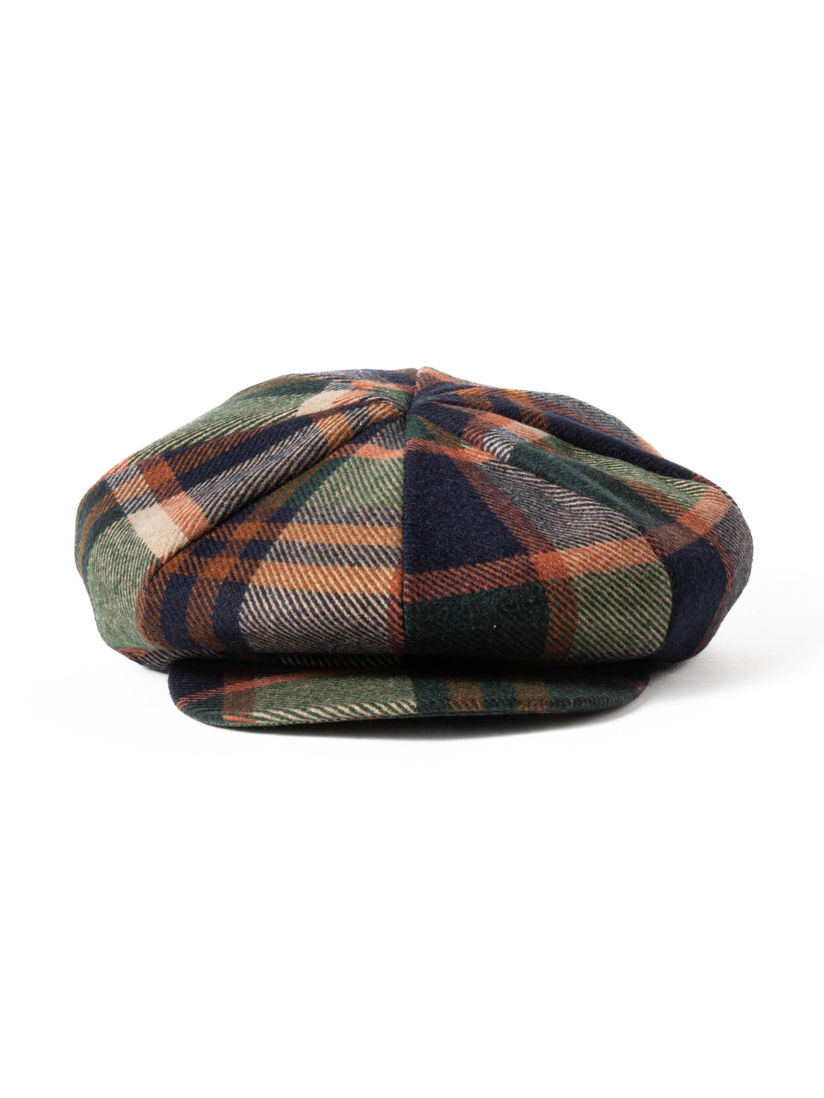 NEWSBOY CAP NAVY/ BROWN HEAVY WOOL PLAID - Image 2