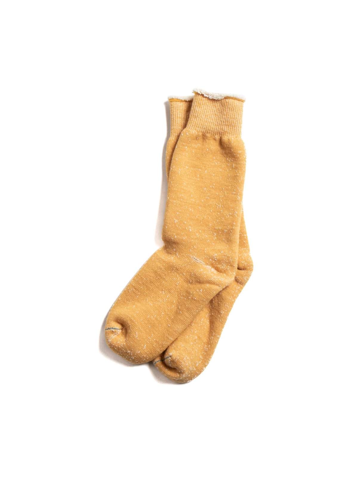 (R1001) DOUBLE FACE CREW SOCKS YELLOW - Image 2
