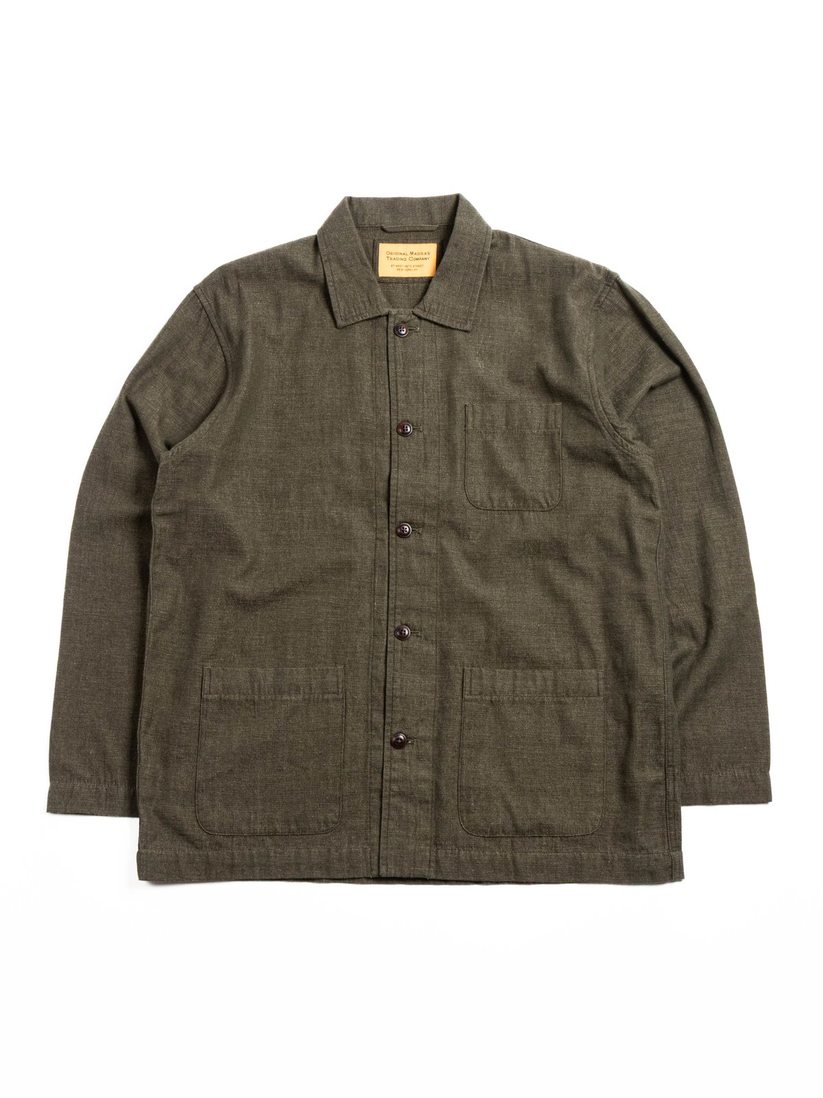 (OM45645.80) 8oz TWIN WEAVE CHAMBRAY WEAVE SHIRT JACKET OLIVE - Image 1