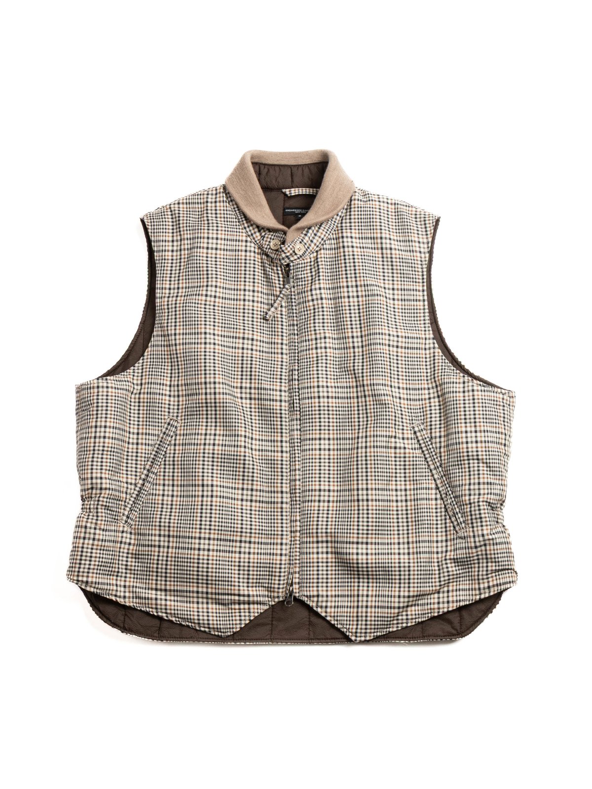 LL VEST KHAKI PLAID POLYESTER CLOTH - Image 1