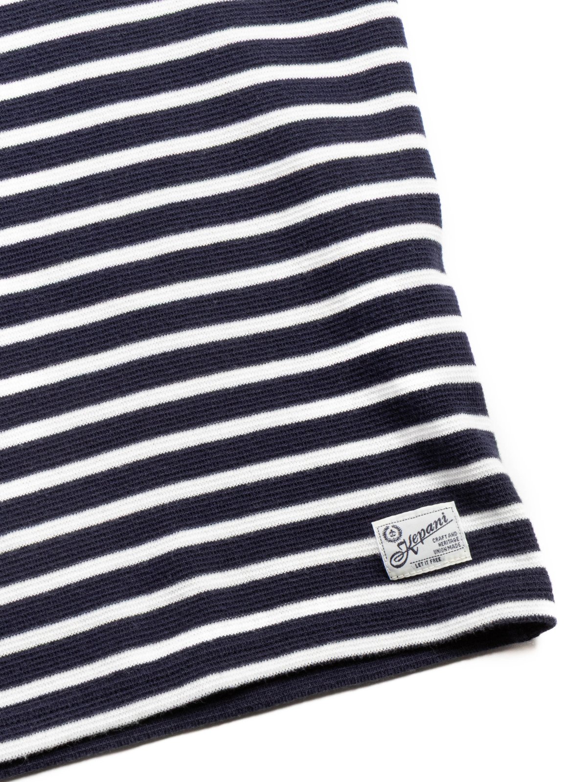 (KP9901MS) RAFFIA SPUN RIB SHORT SLEEVE T&ndash;SHIRT NAVY/WHITE - Image 2