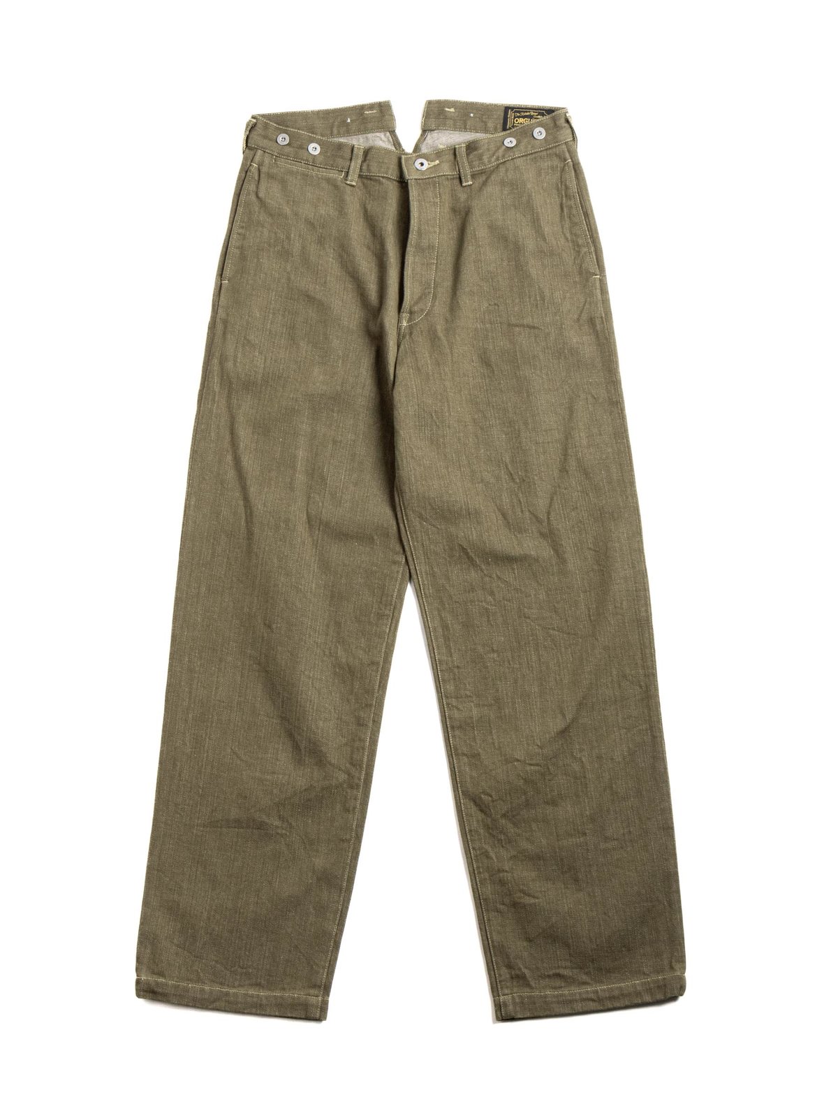 OR–1114 GREEN DENIM WORK PANTS - Image 1