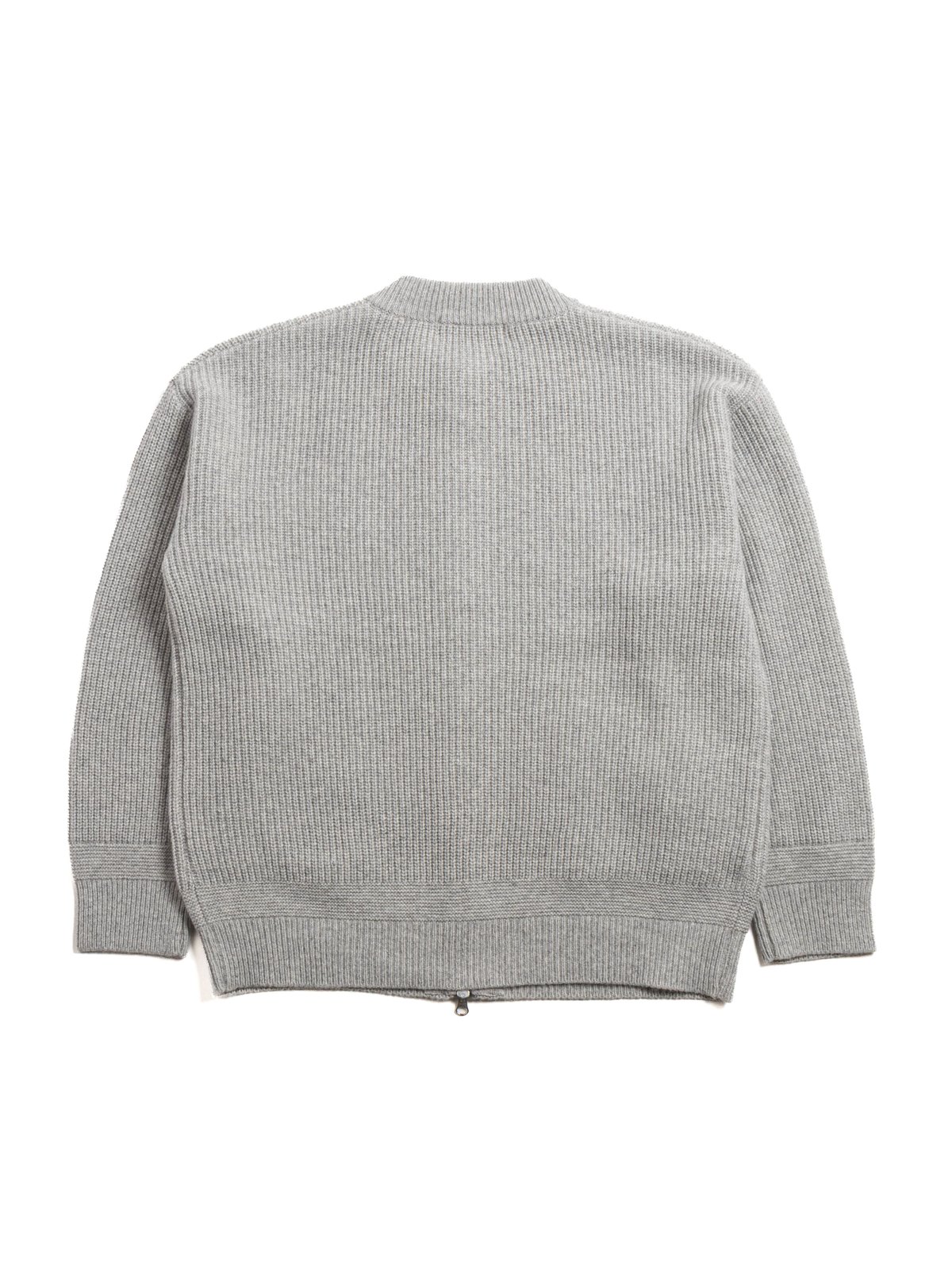 WOOL DECK ZIP UP CARDIGAN LIGHT GREY - Image 5